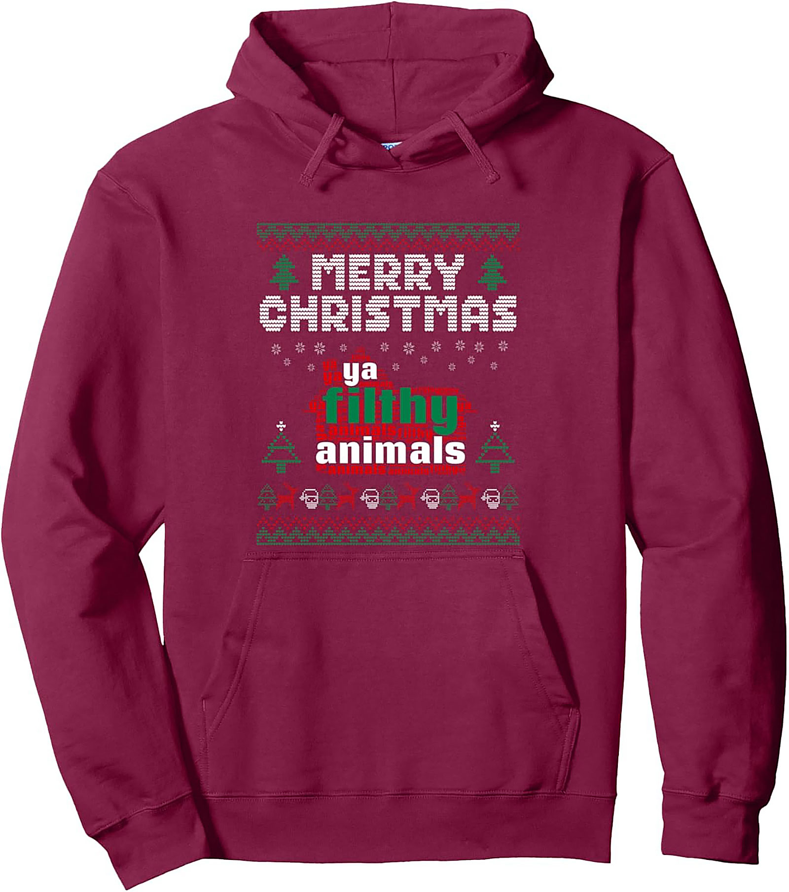 Filthy Animals Ugly Christmas Pullover Hoodie Funny