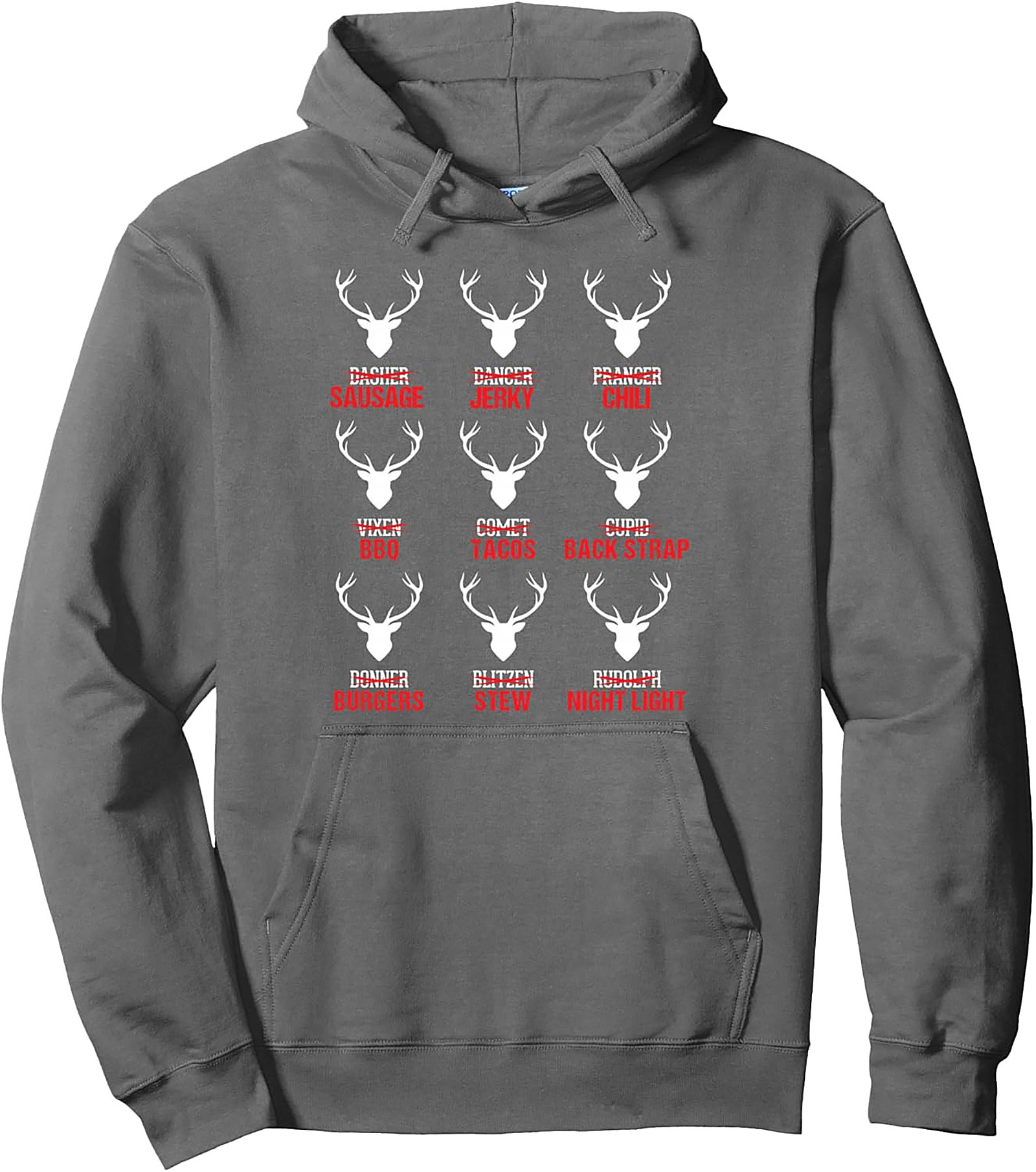 Carnivore Reindeer Graphic Hoodie Funny Hunting Pullover