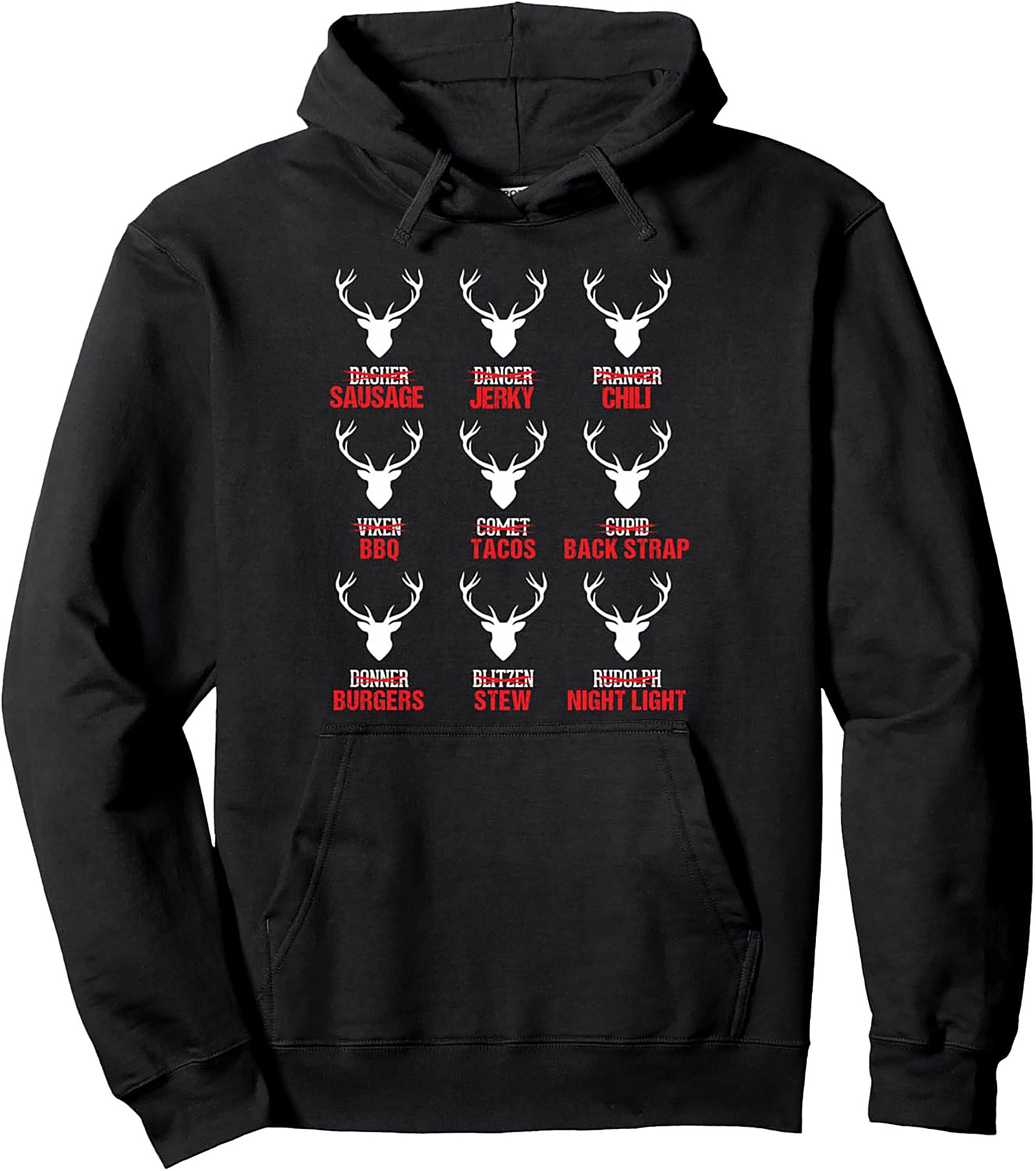 Carnivore Reindeer Graphic Hoodie Funny Hunting Pullover