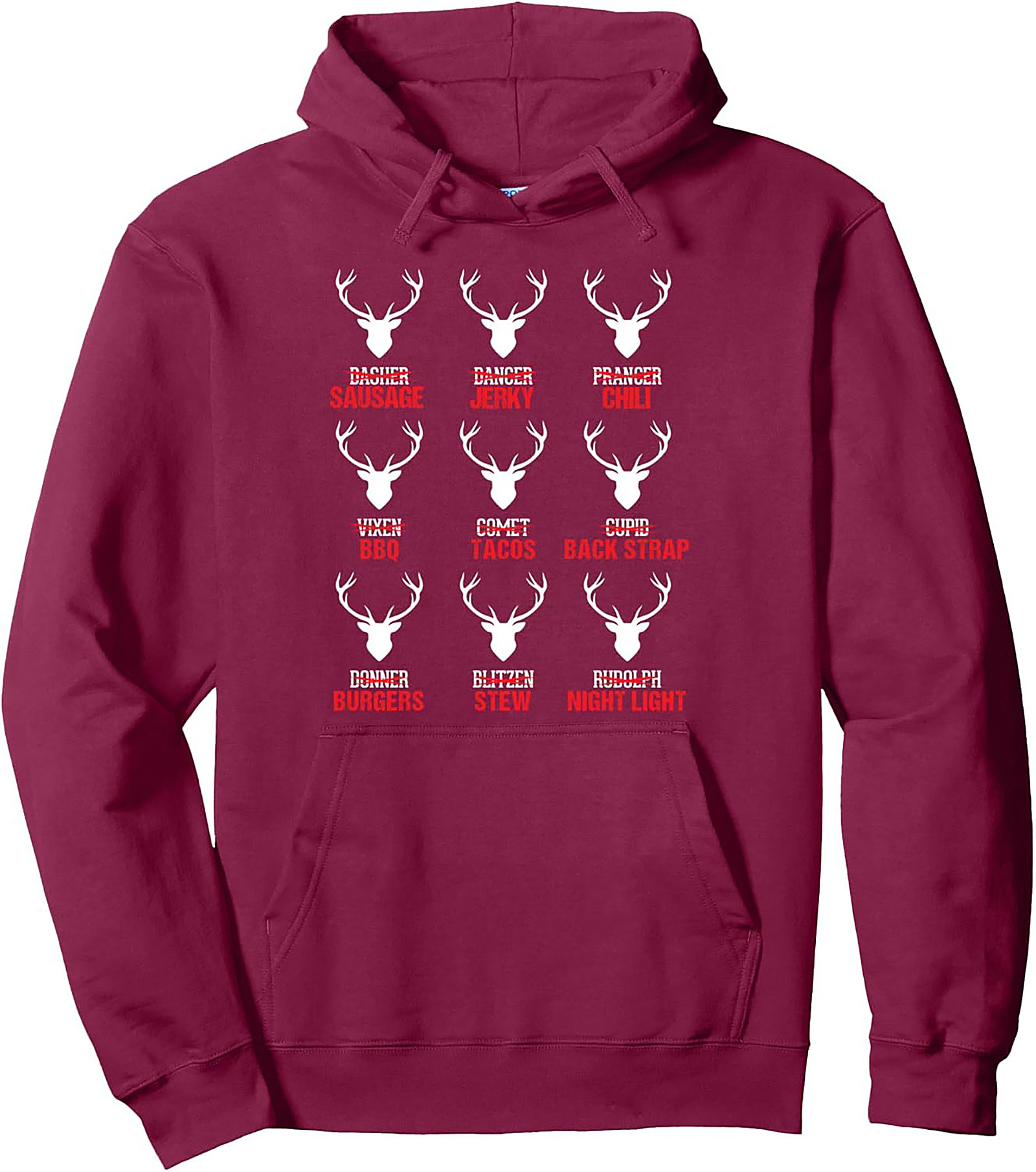 Carnivore Reindeer Graphic Hoodie Funny Hunting Pullover