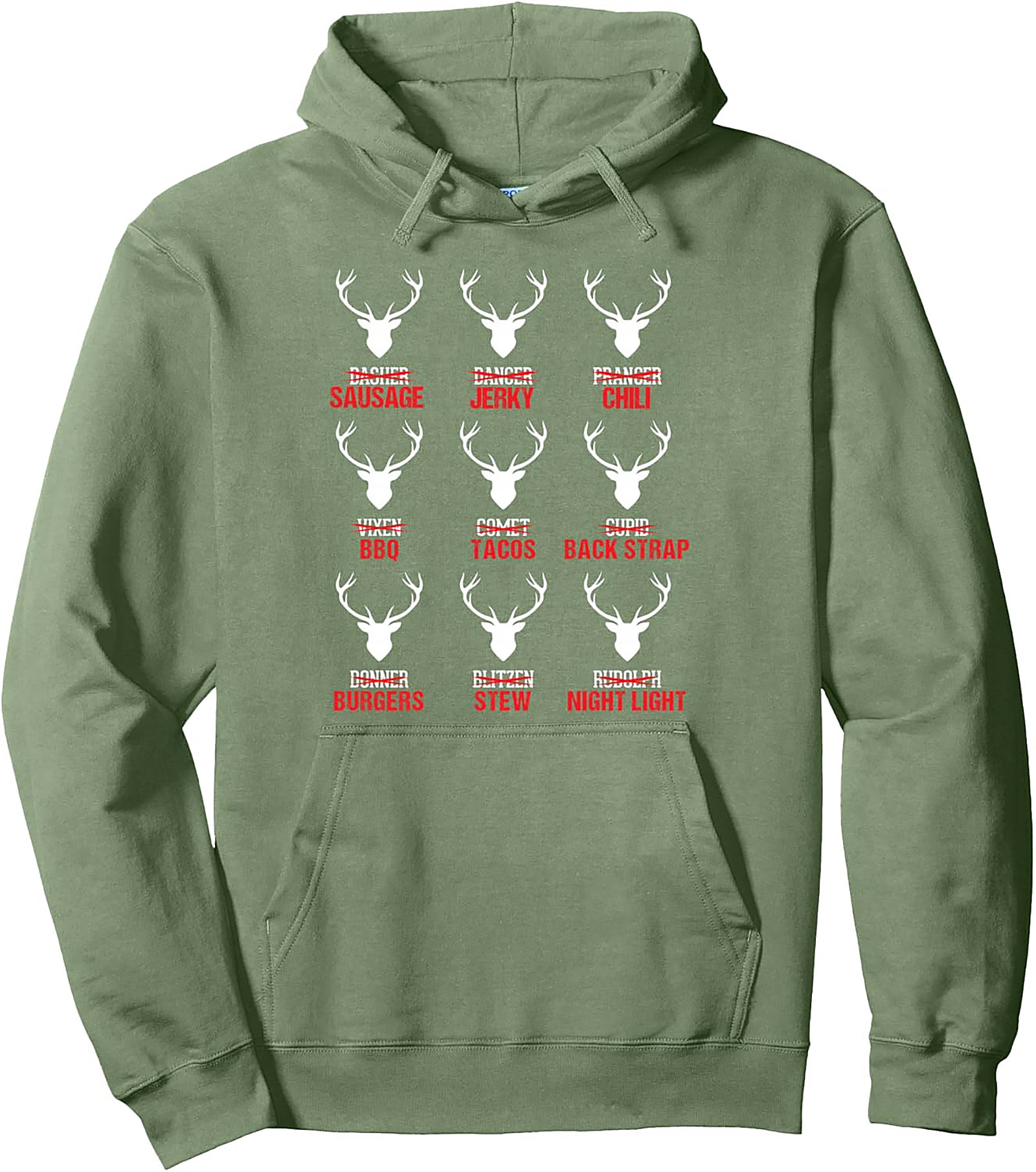 Carnivore Reindeer Graphic Hoodie Funny Hunting Pullover