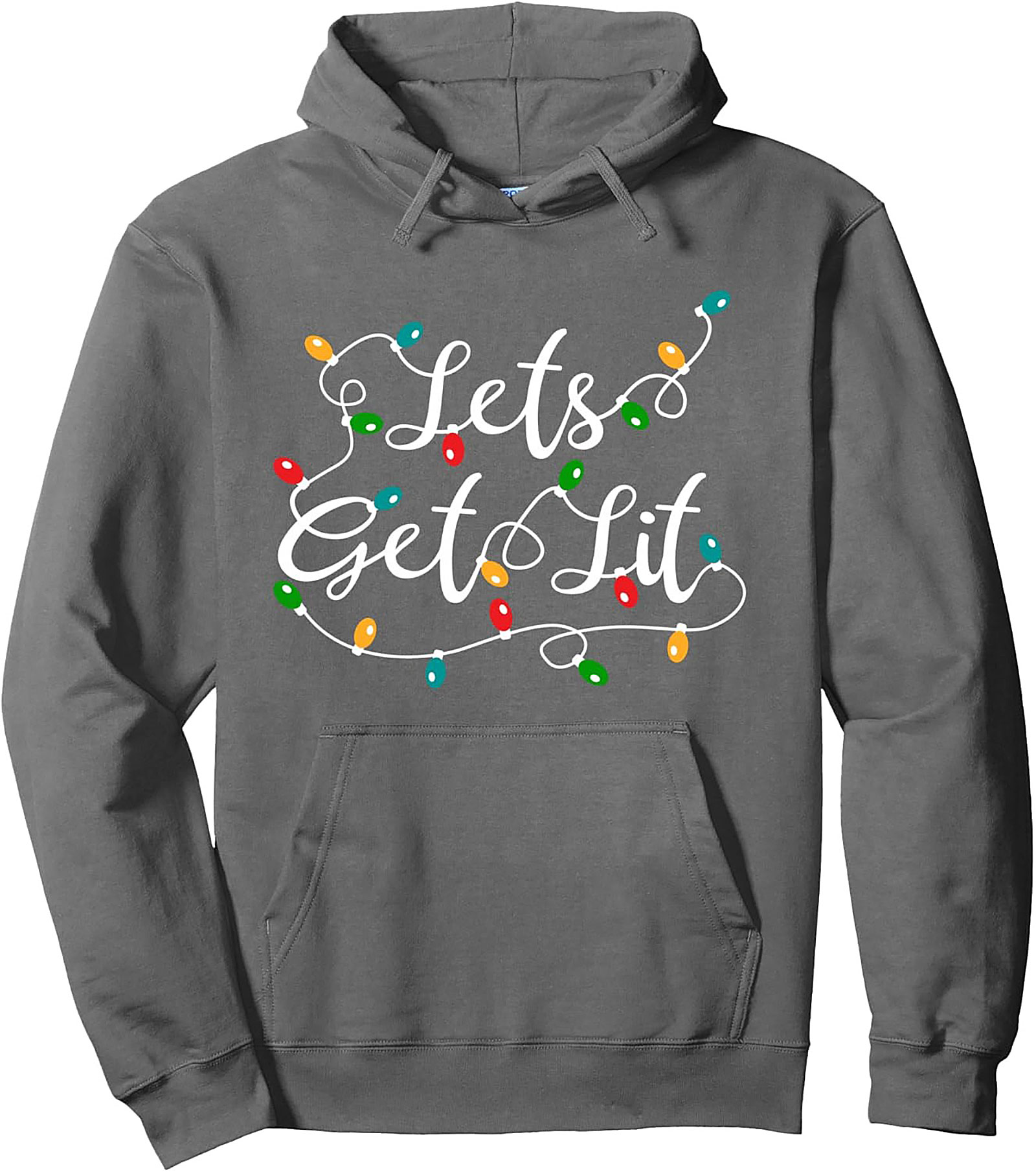 Lets Get Lit Graphic Hoodie Funny Christmas Pullover