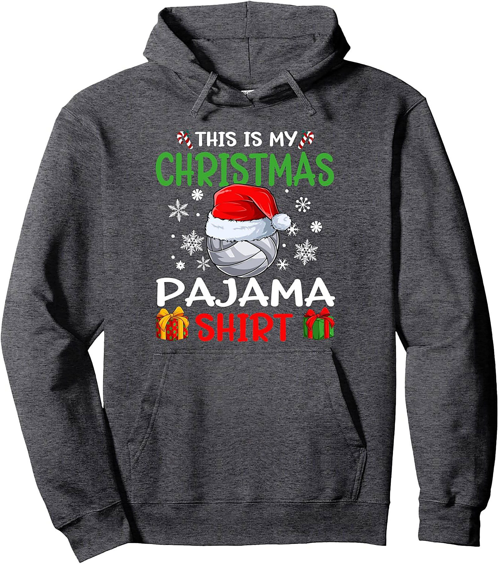 Volleyball Christmas Pullover Hoodie Funny Pajama Gift