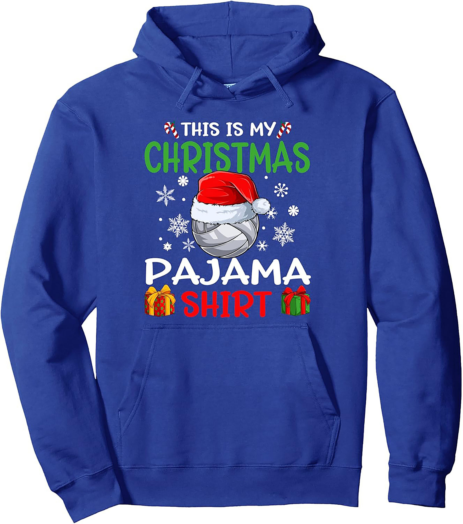 Volleyball Christmas Pullover Hoodie Funny Pajama Gift
