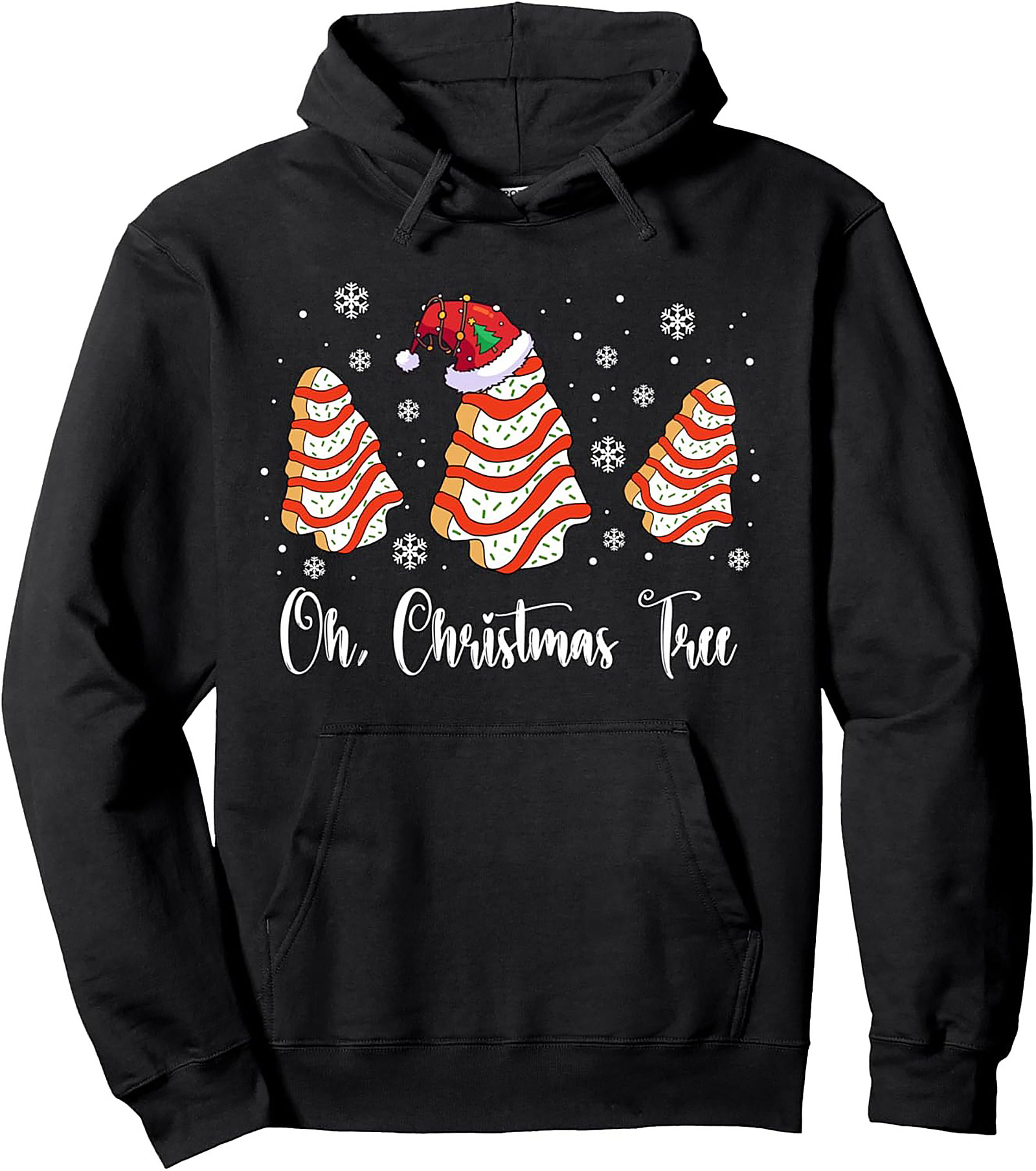 Funny Cookie Christmas Tree Graphic Pullover Hoodie