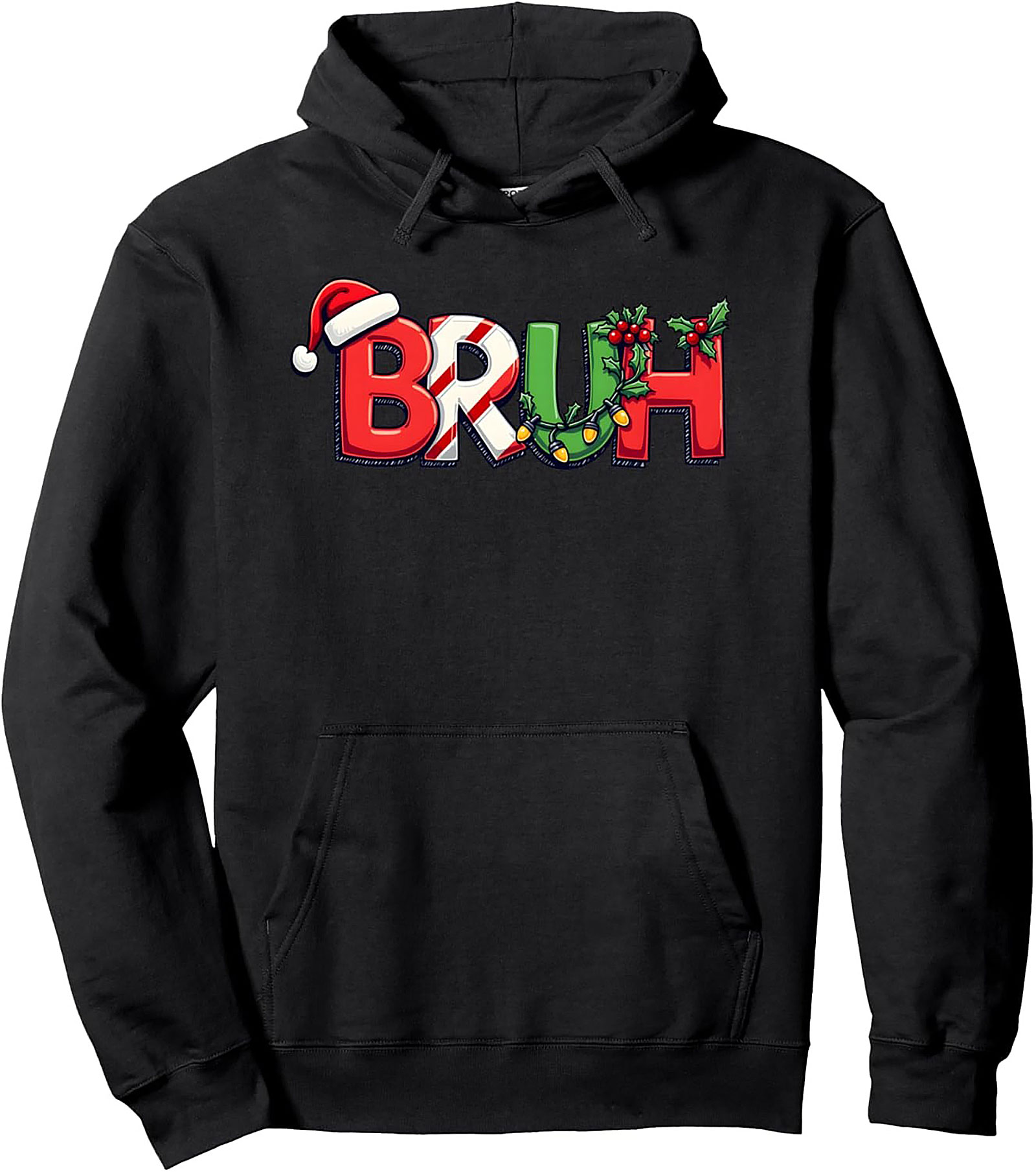 Funny Christmas Bruh Hoodie Holiday Pullover Gift