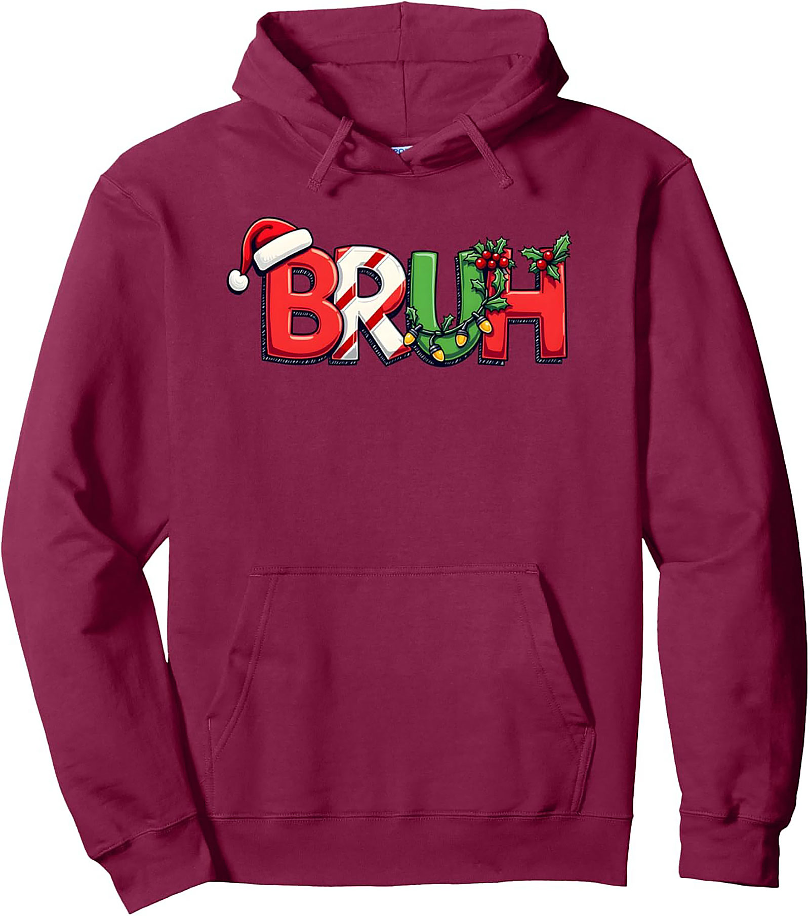 Funny Christmas Bruh Hoodie Holiday Pullover Gift