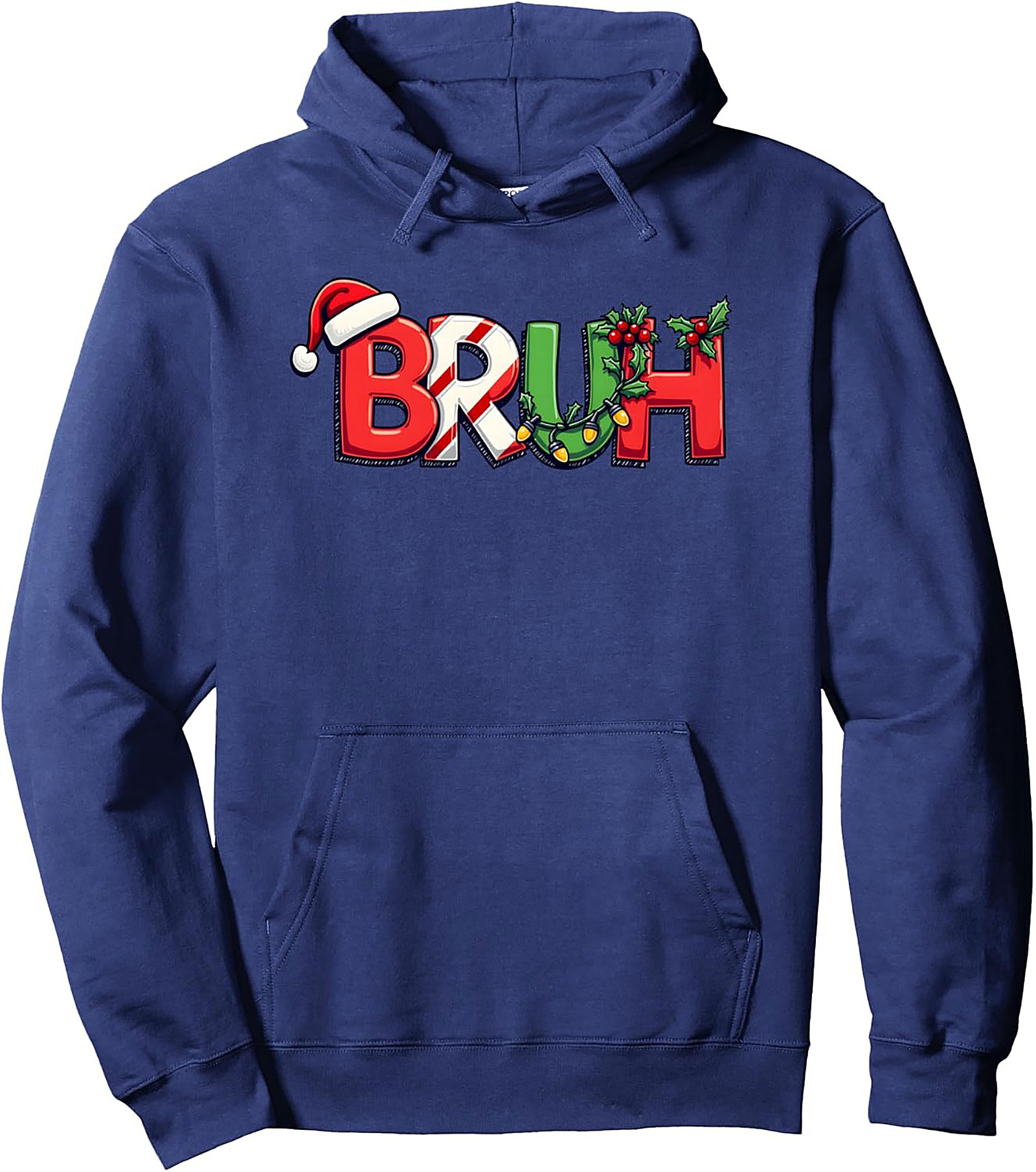 Funny Christmas Bruh Hoodie Holiday Pullover Gift