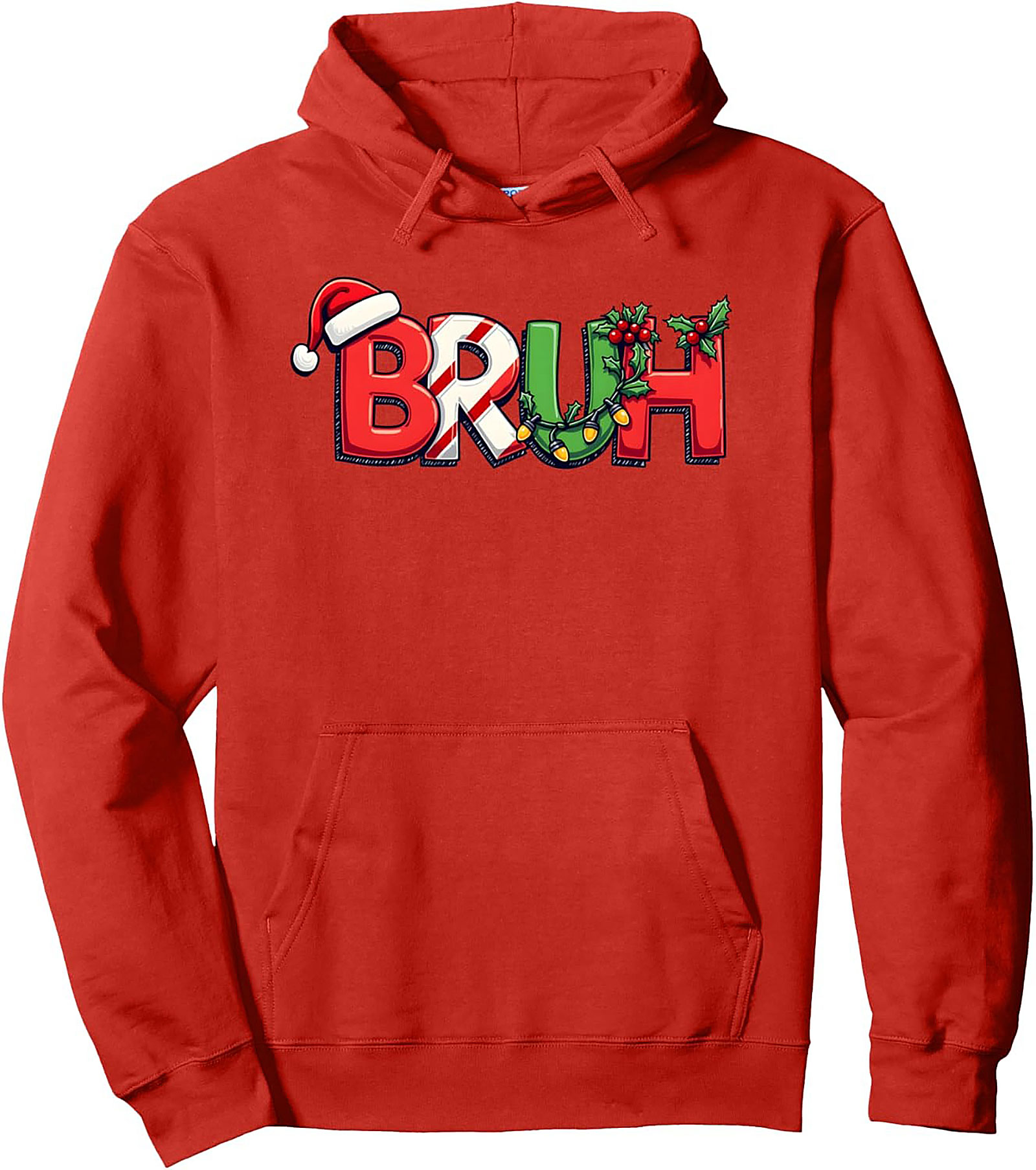 Funny Christmas Bruh Hoodie Holiday Pullover Gift