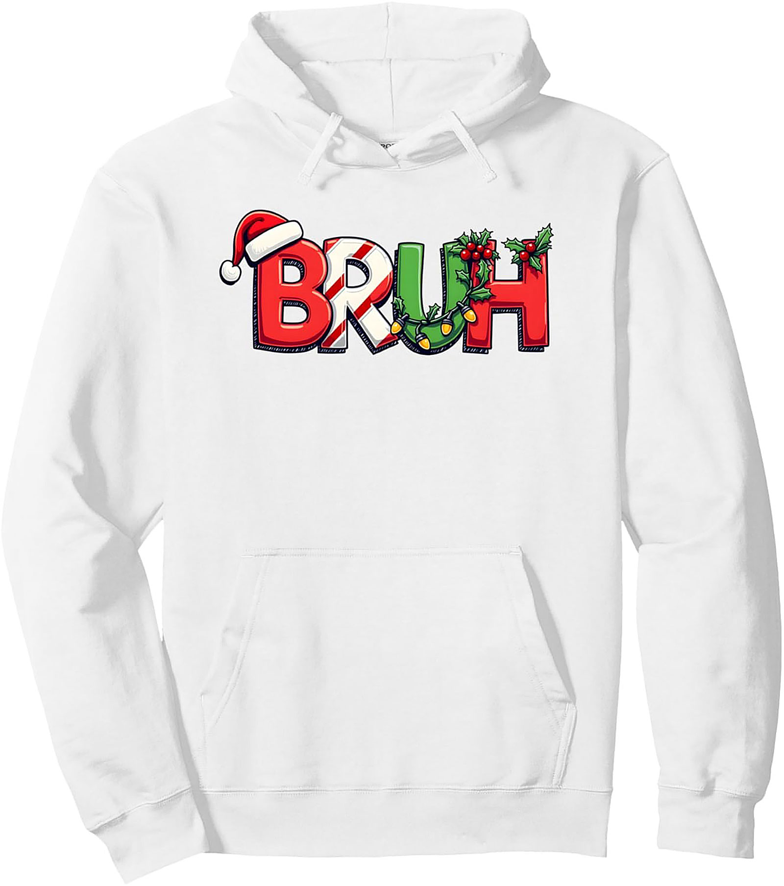 Funny Christmas Bruh Hoodie Holiday Pullover Gift
