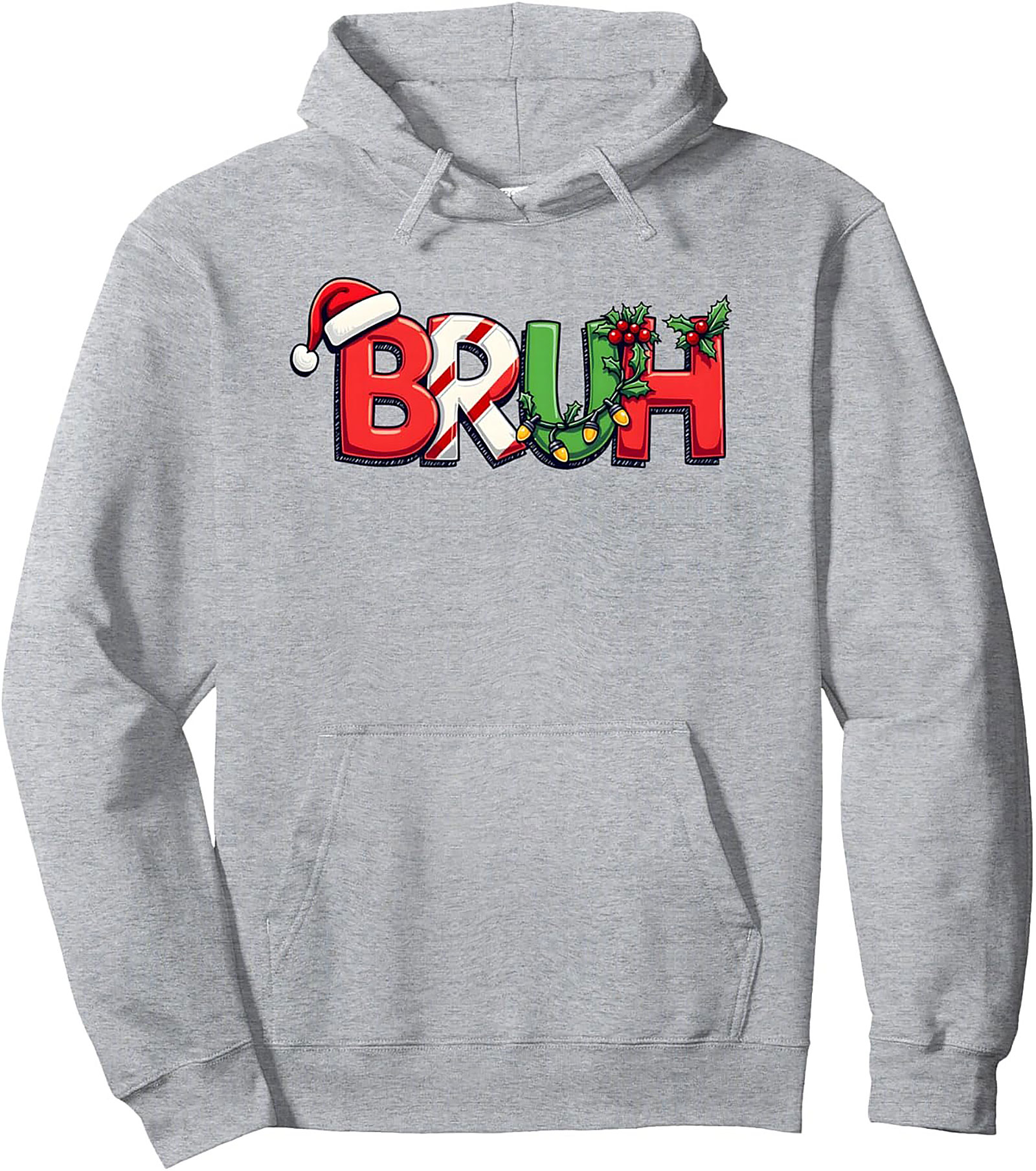 Funny Christmas Bruh Hoodie Holiday Pullover Gift