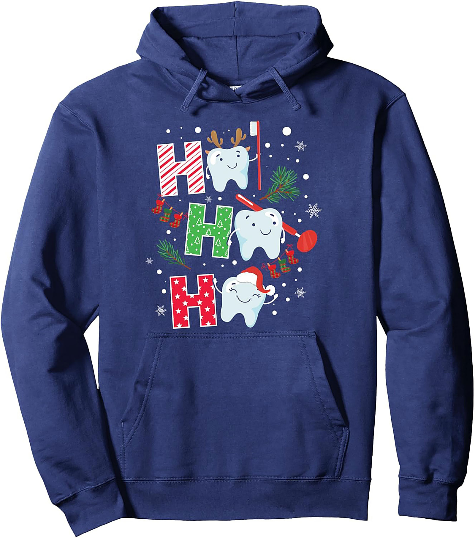 Ho Ho Teeth Dentist Christmas Pullover Hoodie Funny Gift
