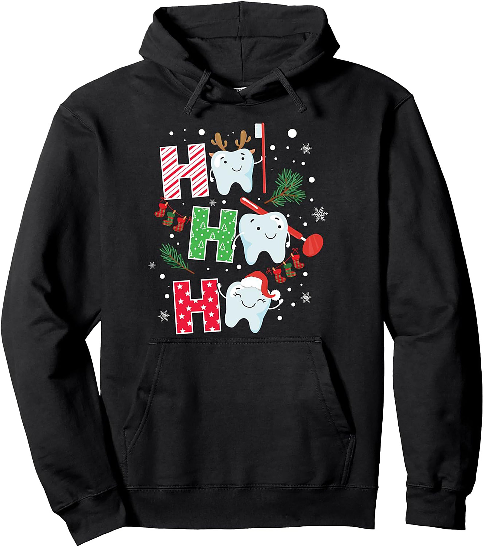 Ho Ho Teeth Dentist Christmas Pullover Hoodie Funny Gift