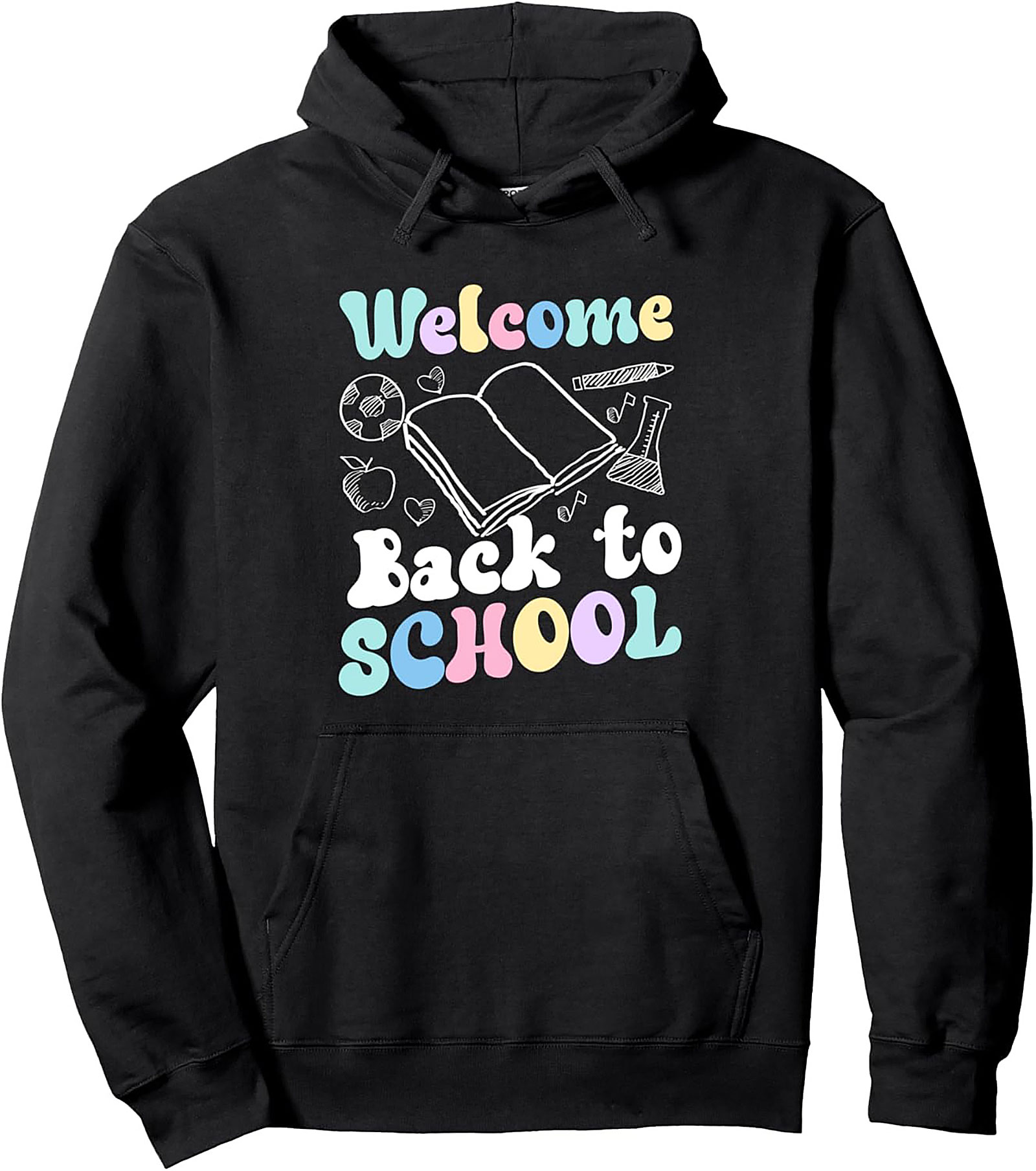 Welcome Back to School Pastel Chalk Graphic Hoodie | Teacher Pullover