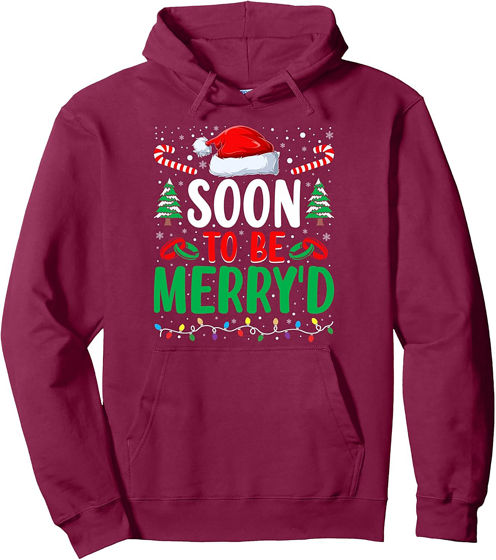 Soon To Be Merry'd Engaged Christmas Graphic Hoodie