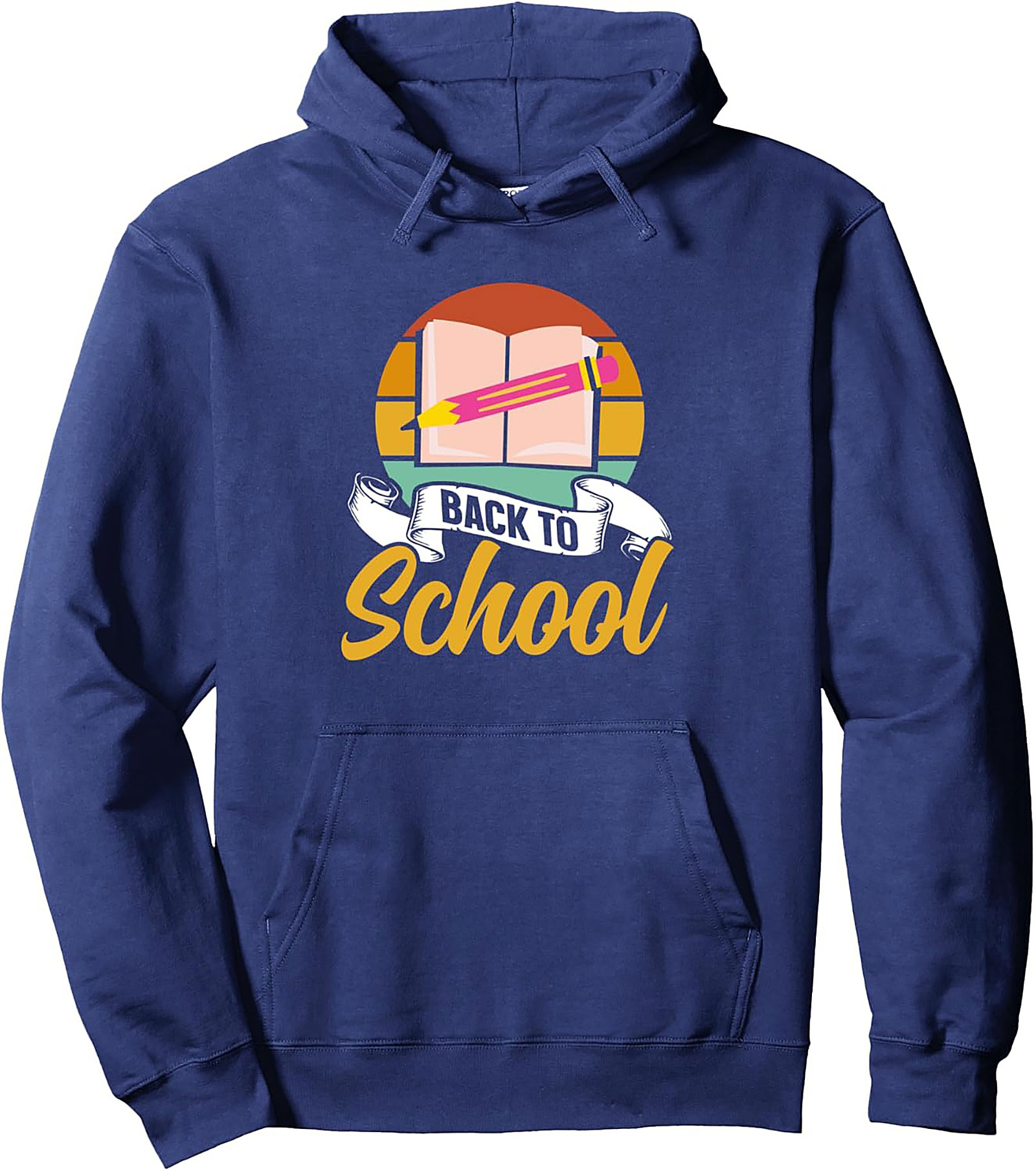 Retro Sunset Back to School Pullover Hoodie