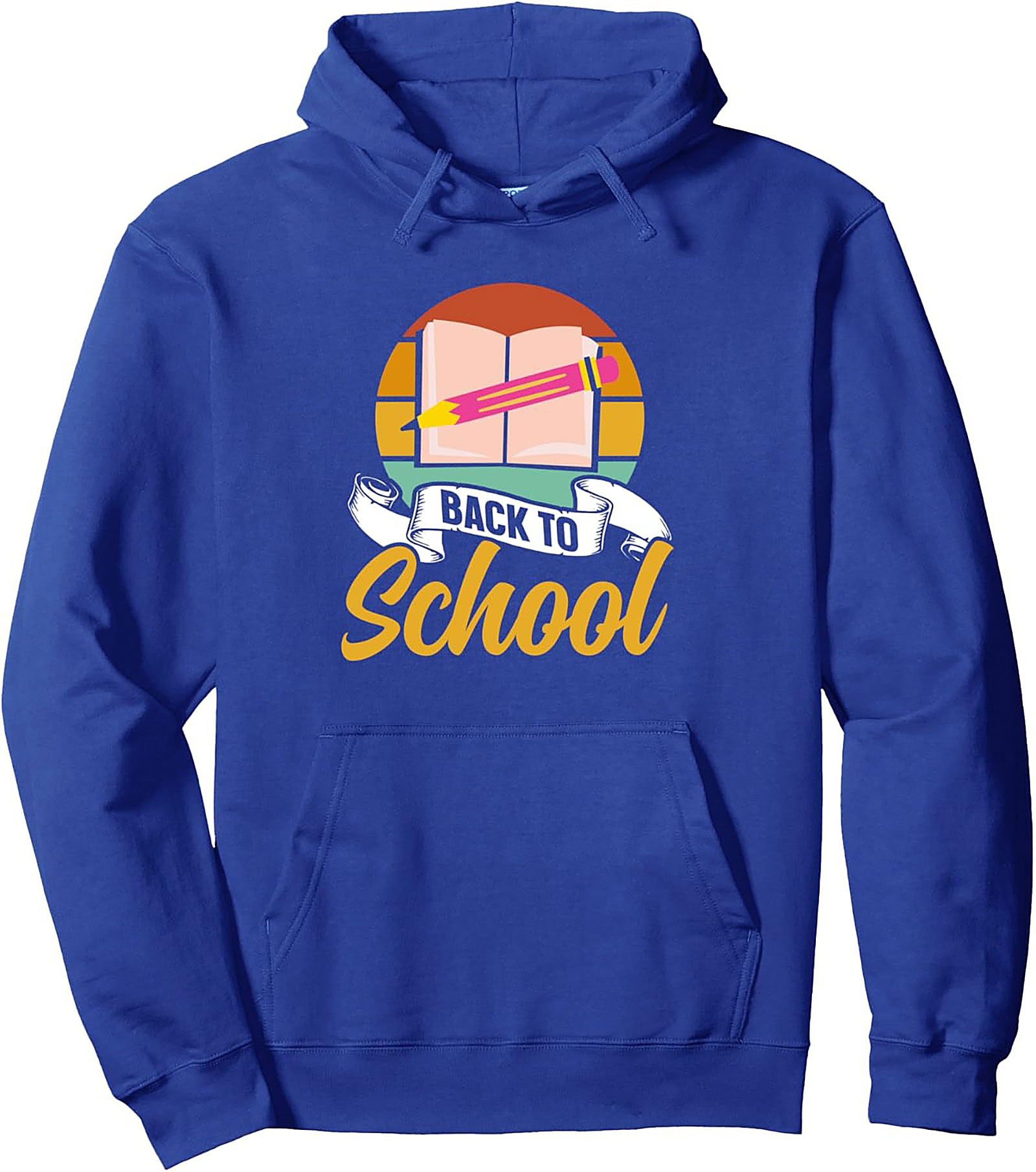 Retro Sunset Back to School Pullover Hoodie