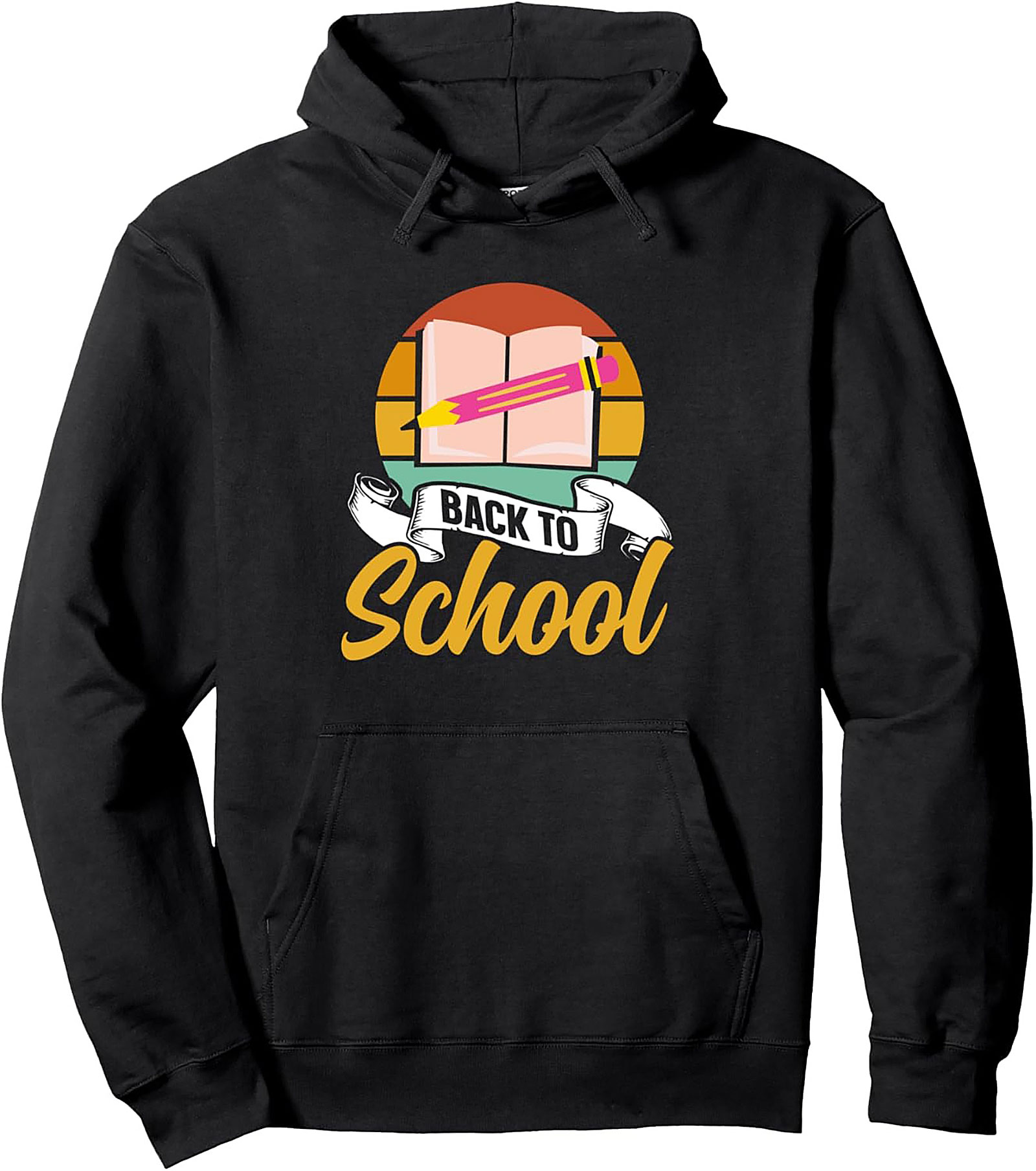 Retro Sunset Back to School Pullover Hoodie