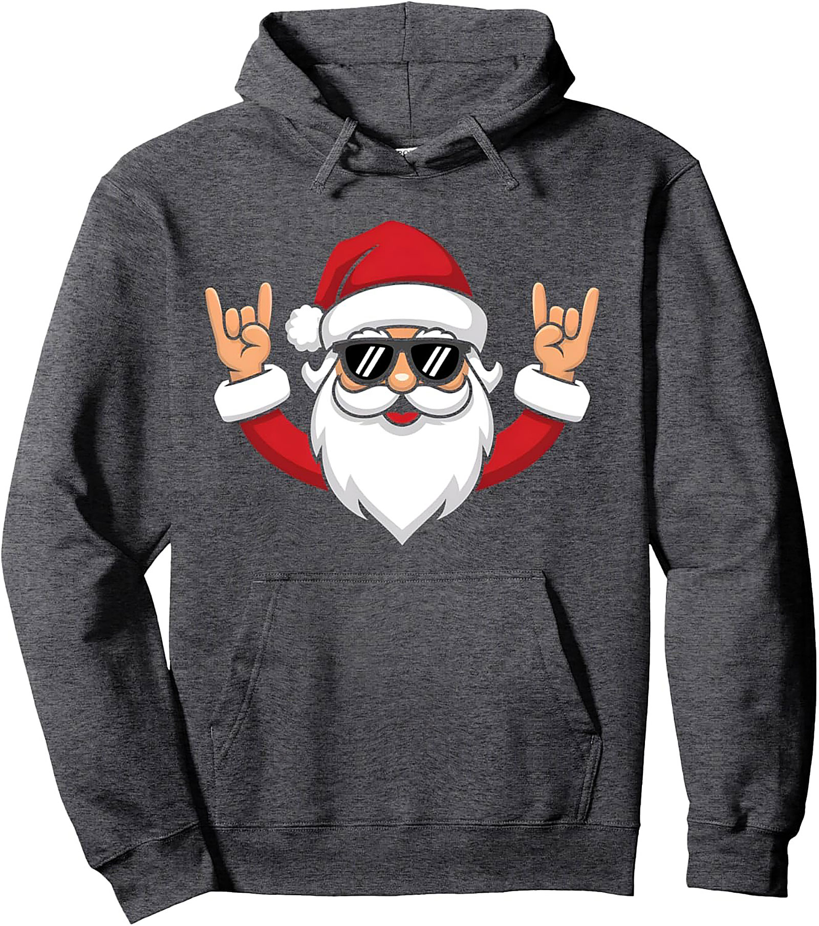 Rock and Roll Santa Pullover Hoodie Cool Christmas Gift