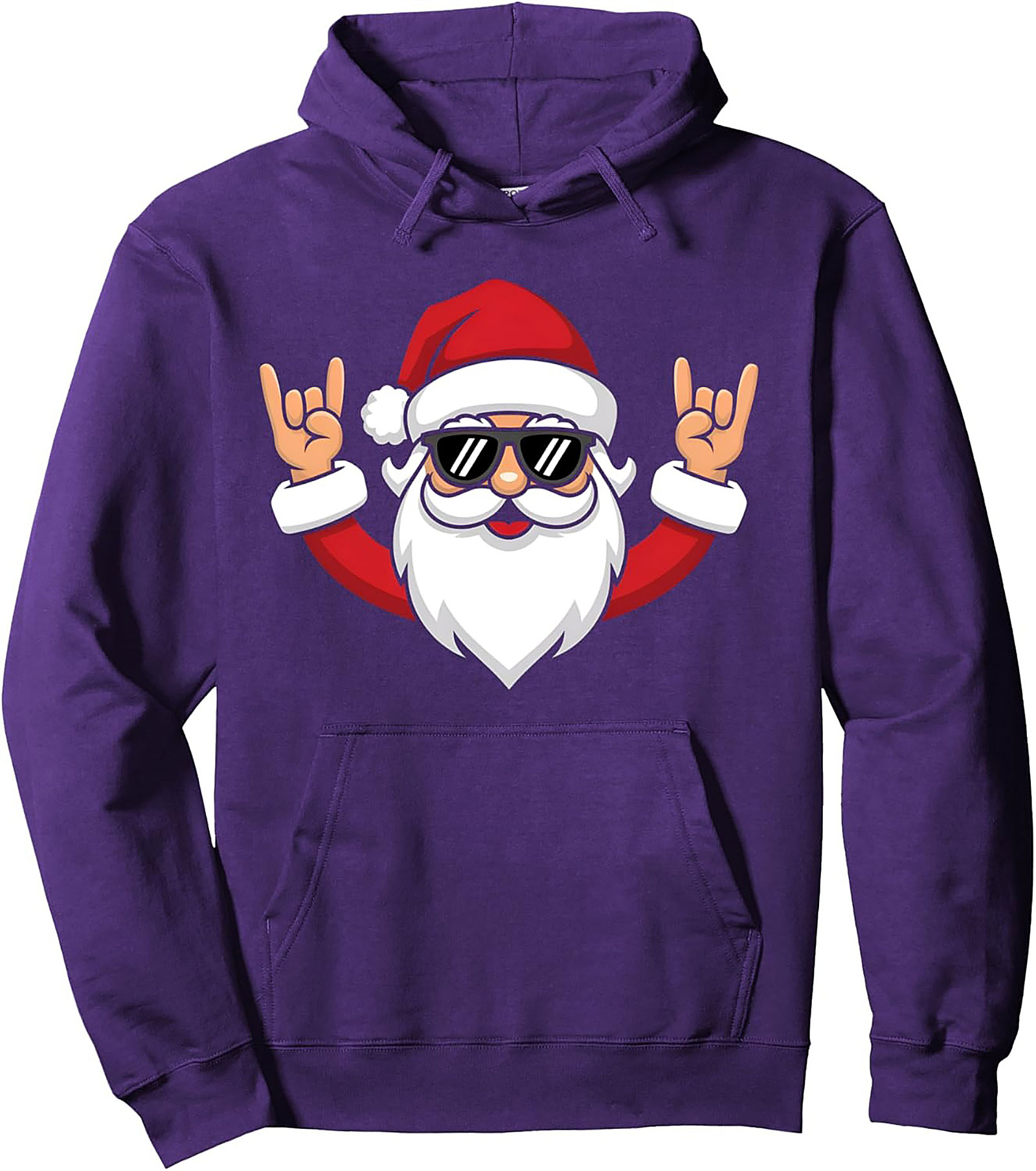 Rock and Roll Santa Pullover Hoodie Cool Christmas Gift