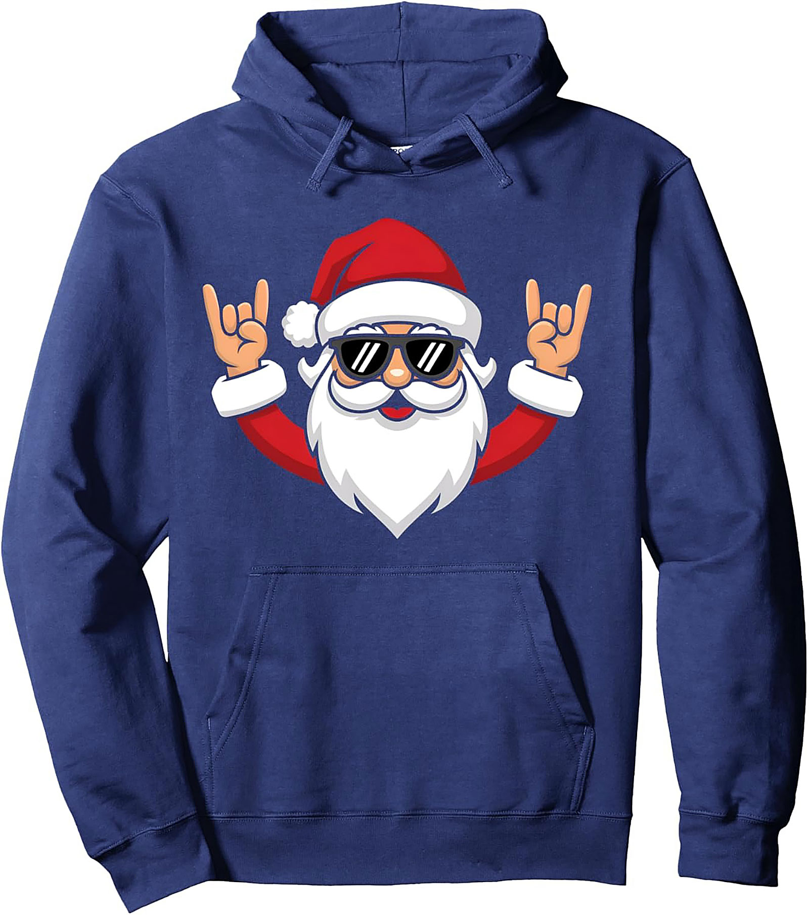 Rock and Roll Santa Pullover Hoodie Cool Christmas Gift
