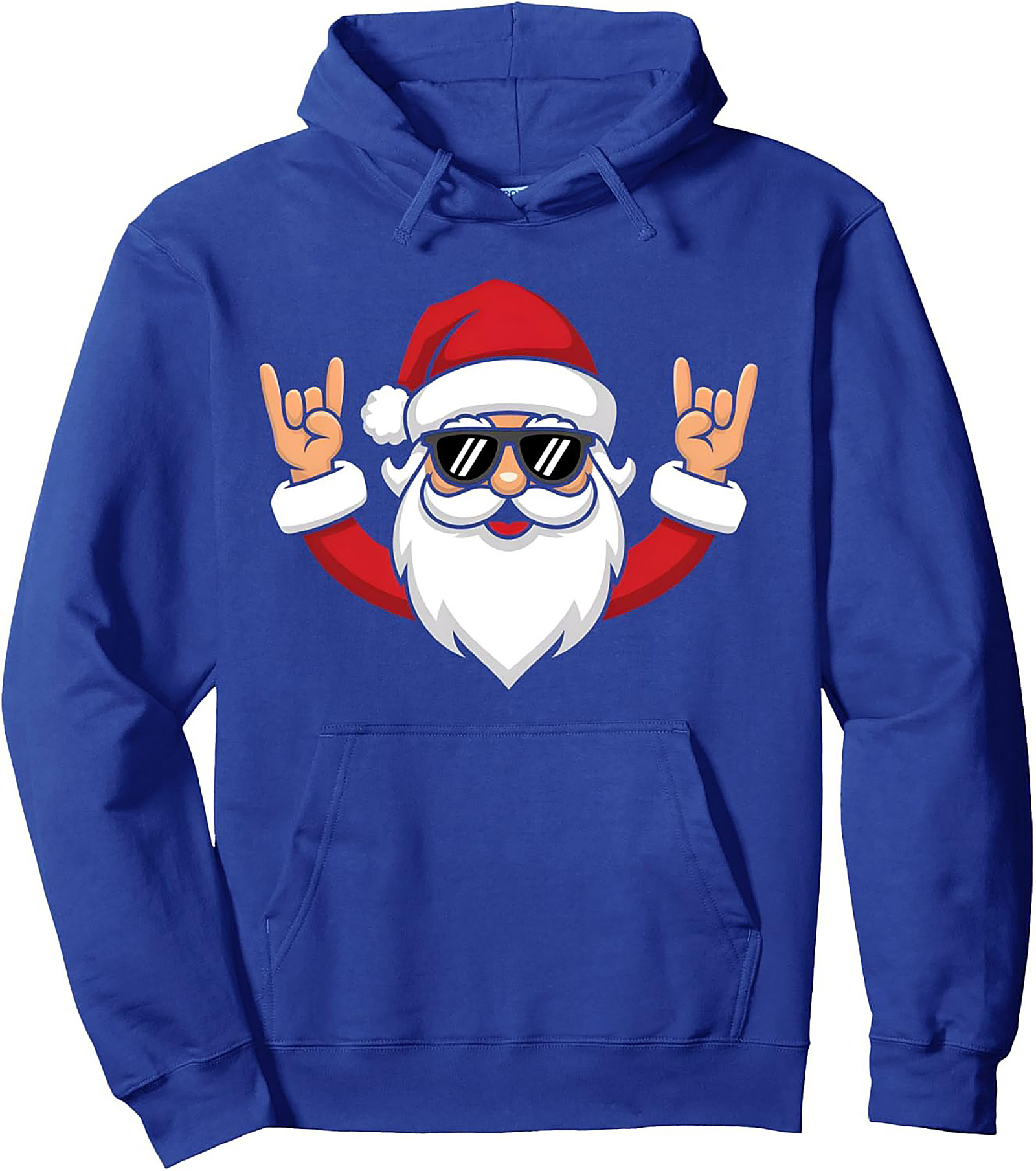 Rock and Roll Santa Pullover Hoodie Cool Christmas Gift