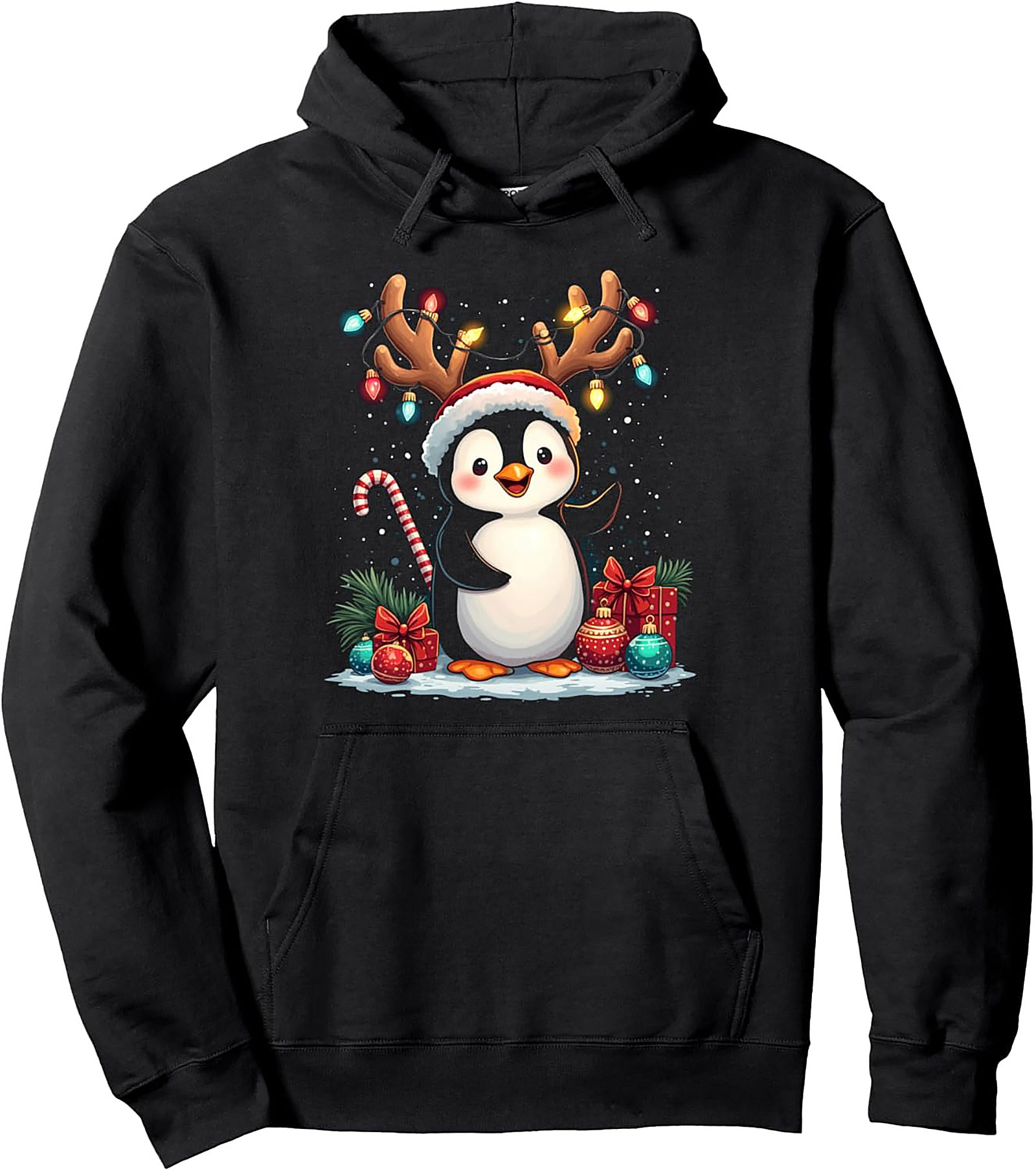 Cute Christmas Penguin Pullover Hoodie Holiday Gift