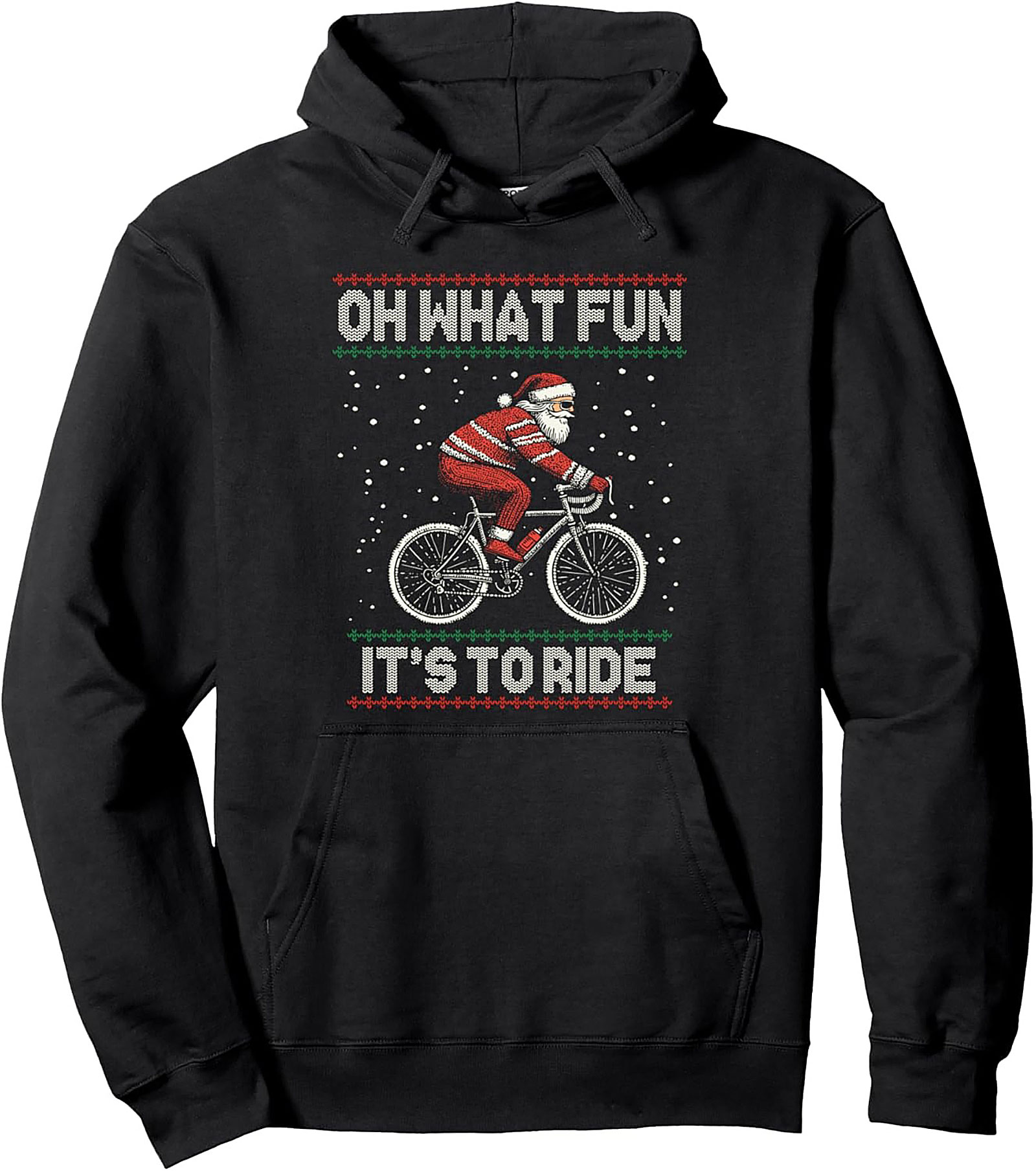 Biker Santa Cycling Christmas Pullover Hoodie Gift