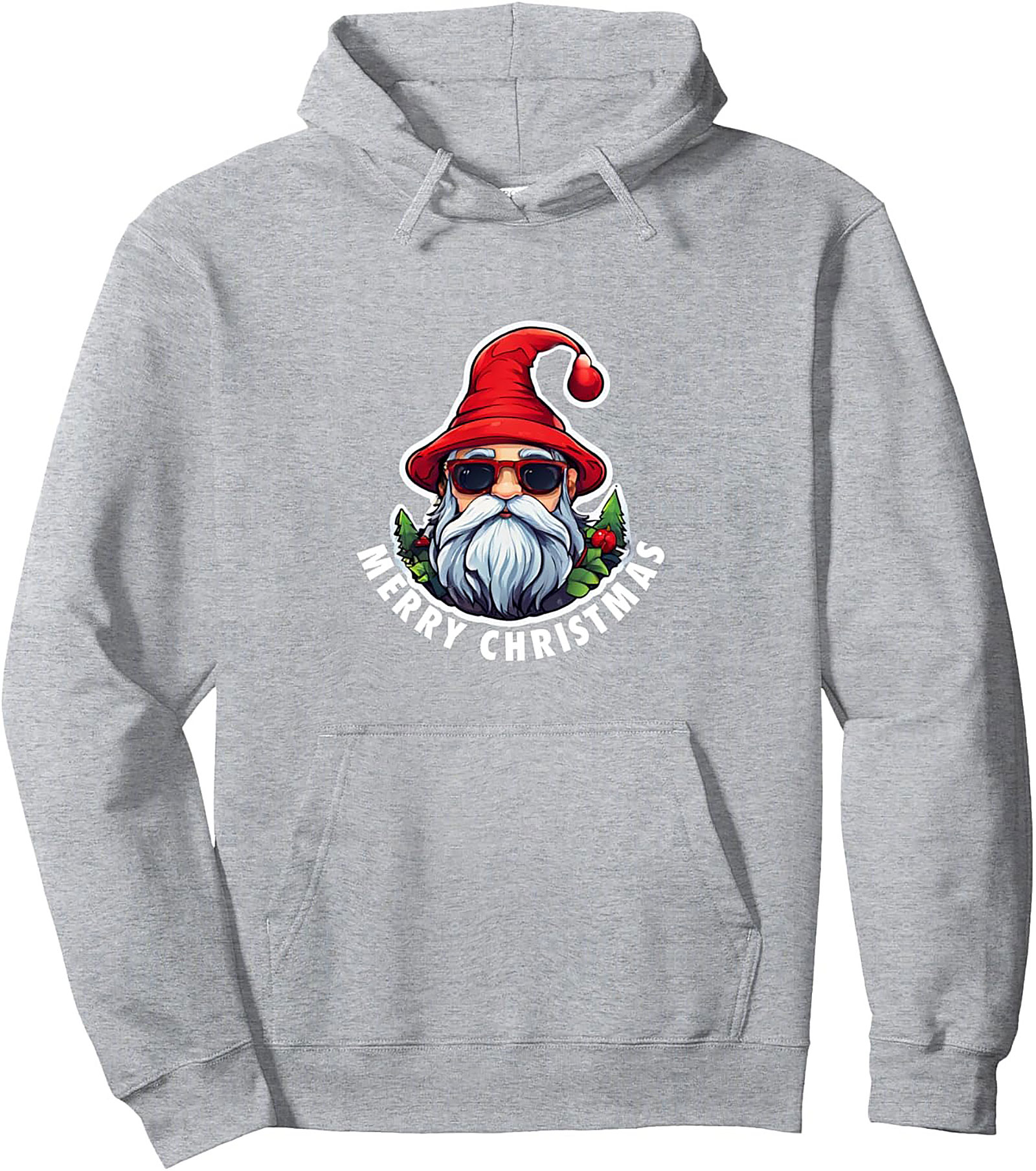 Hipster Santa Graphic Hoodie Cool Christmas Pullover Gift