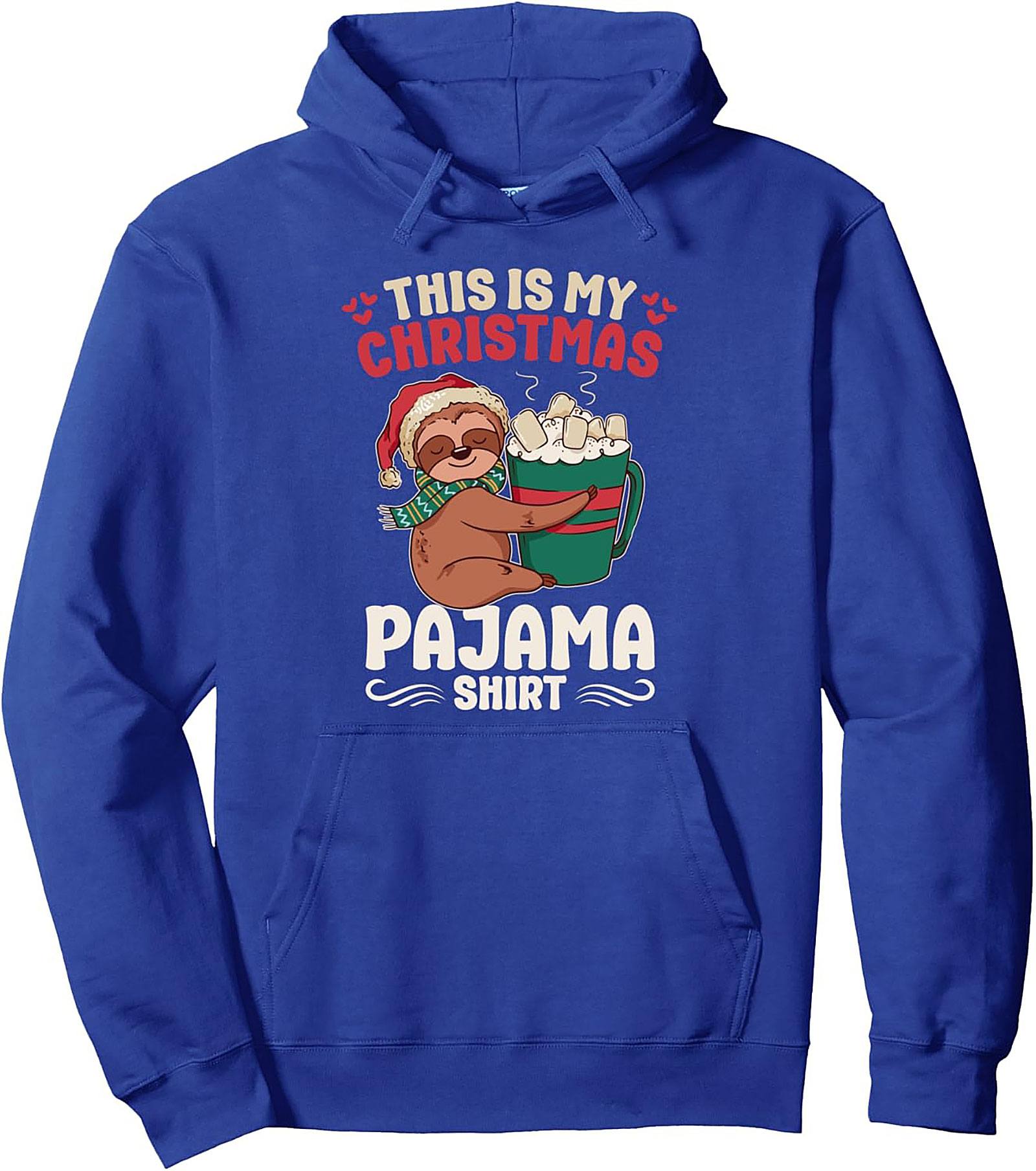 Sloth Christmas Pullover Hoodie Funny Pajama Graphic