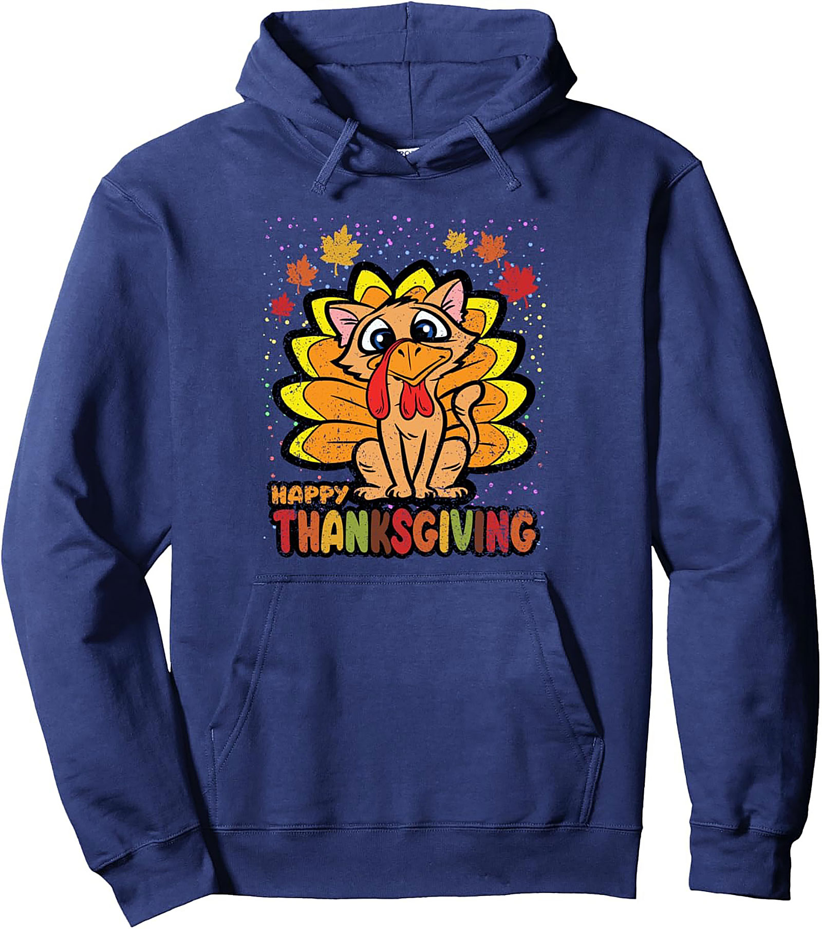 Funny Thanksgiving Cat Pullover Hoodie | Cozy Gift Idea