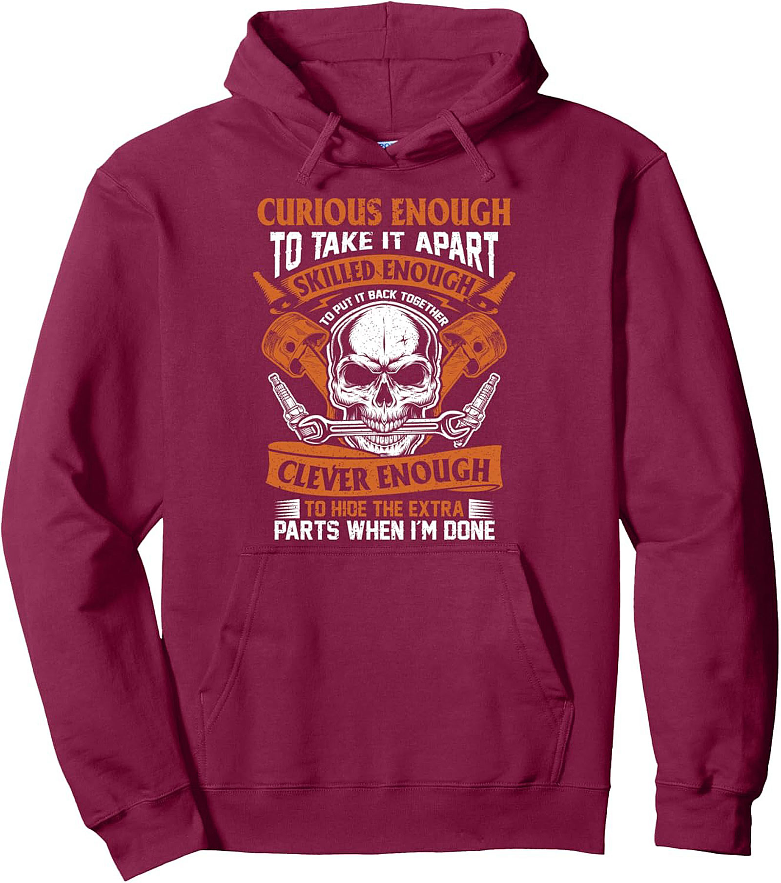 Clever Mechanic Pullover Hoodie Gearhead Gift