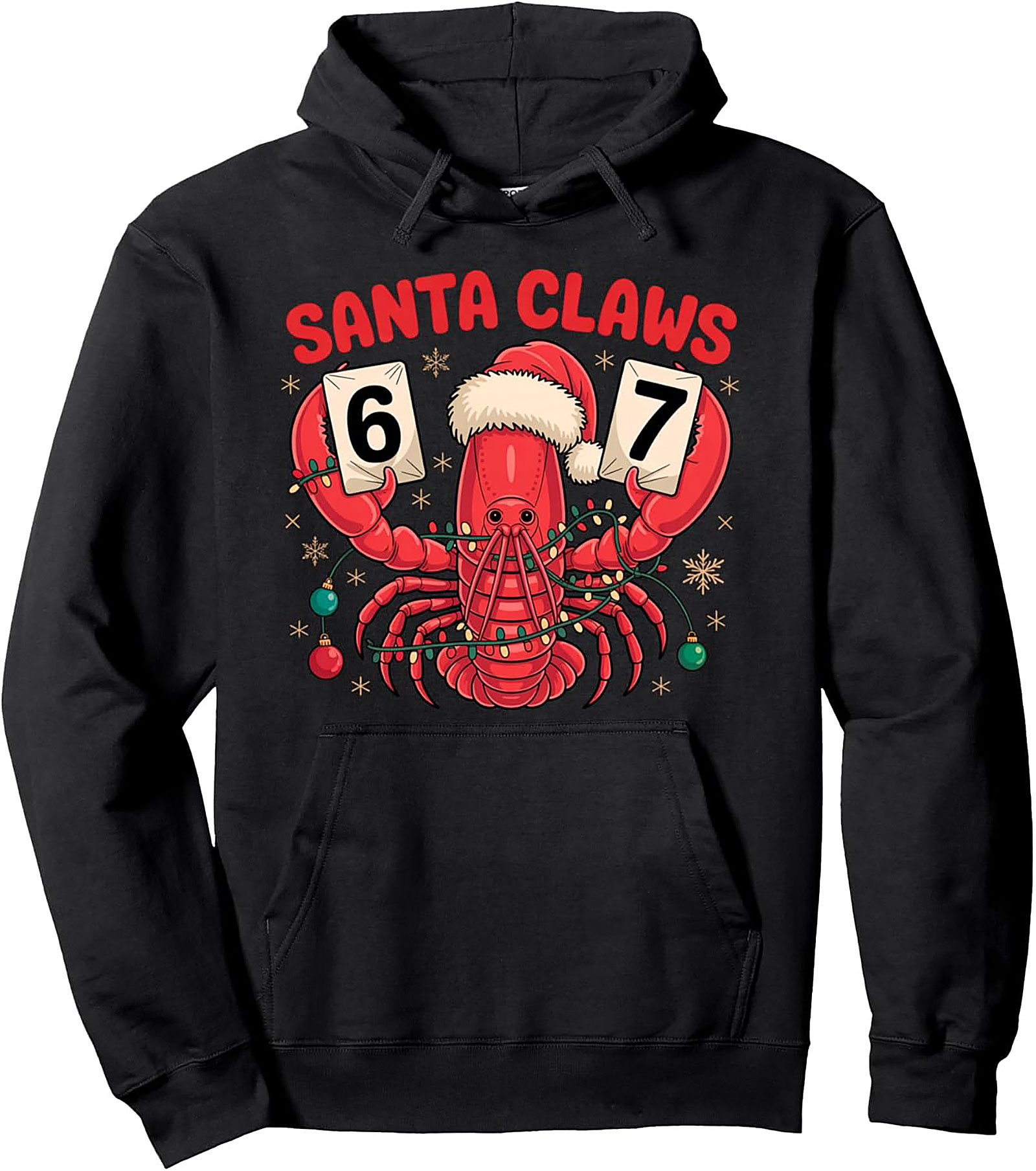 Santa Claws Pullover Hoodie Funny Lobster Christmas Gift