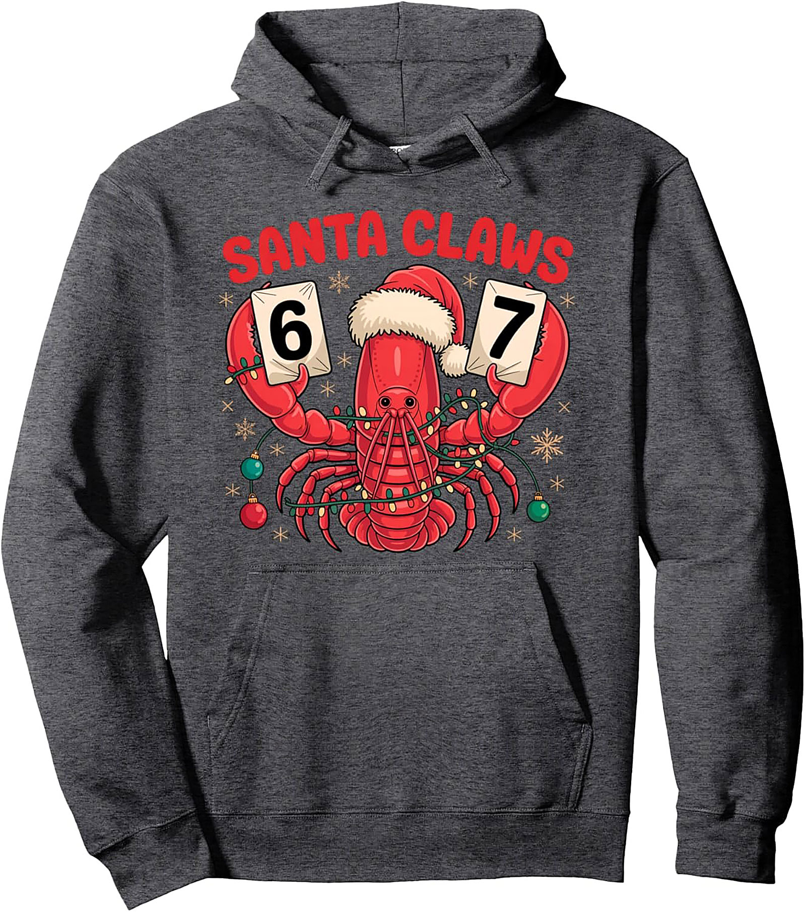 Santa Claws Pullover Hoodie Funny Lobster Christmas Gift