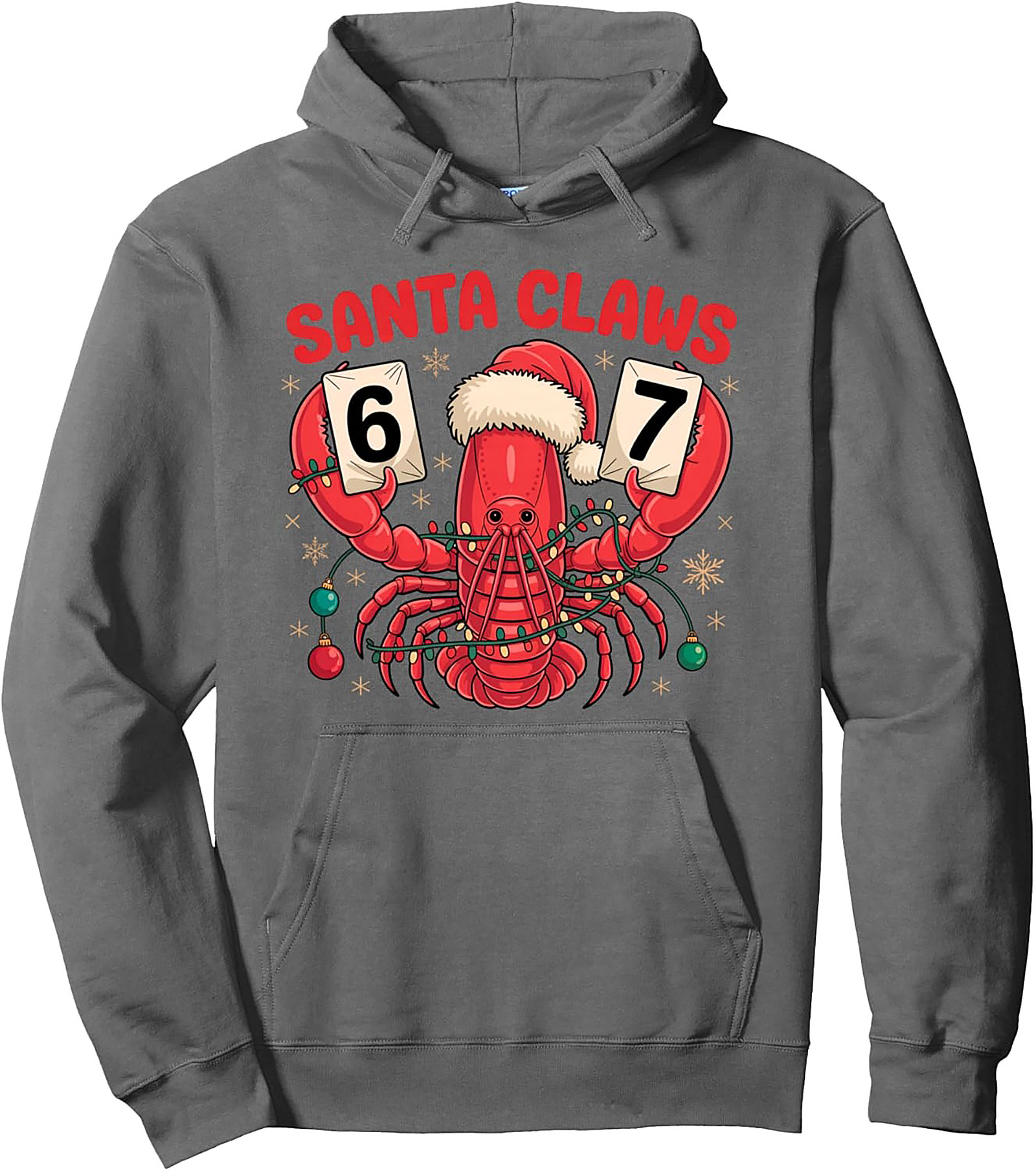 Santa Claws Pullover Hoodie Funny Lobster Christmas Gift