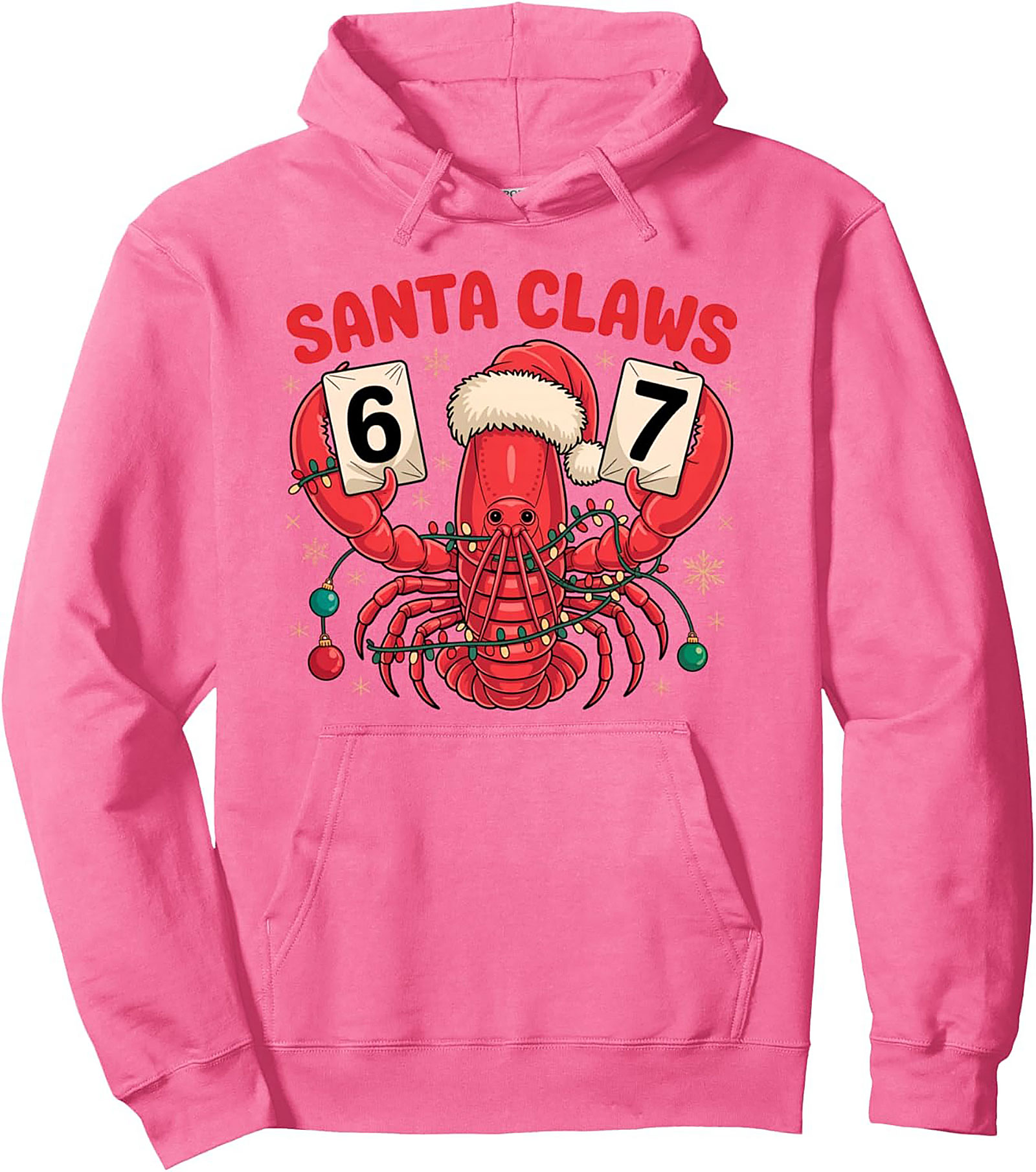 Santa Claws Pullover Hoodie Funny Lobster Christmas Gift
