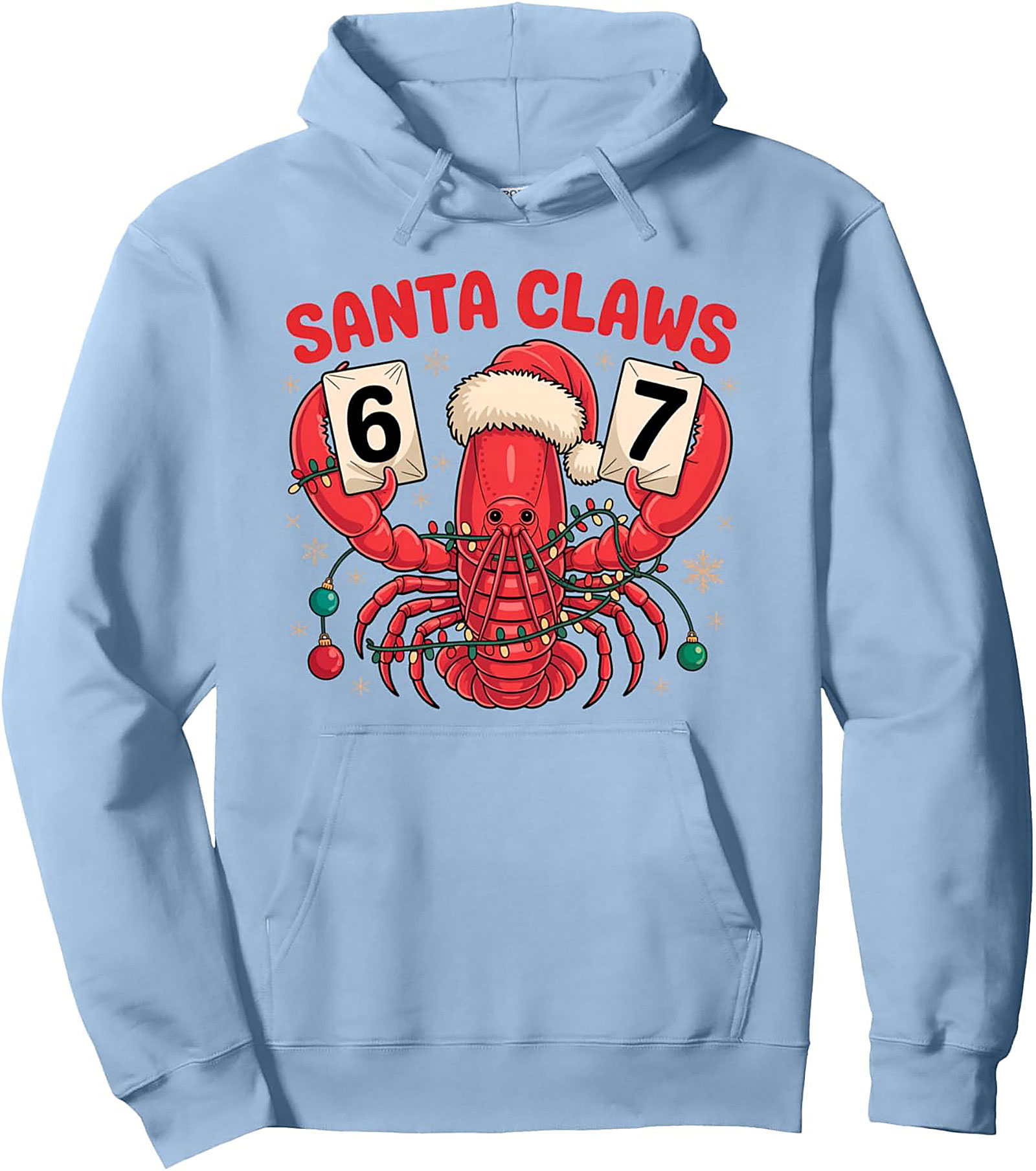 Santa Claws Pullover Hoodie Funny Lobster Christmas Gift