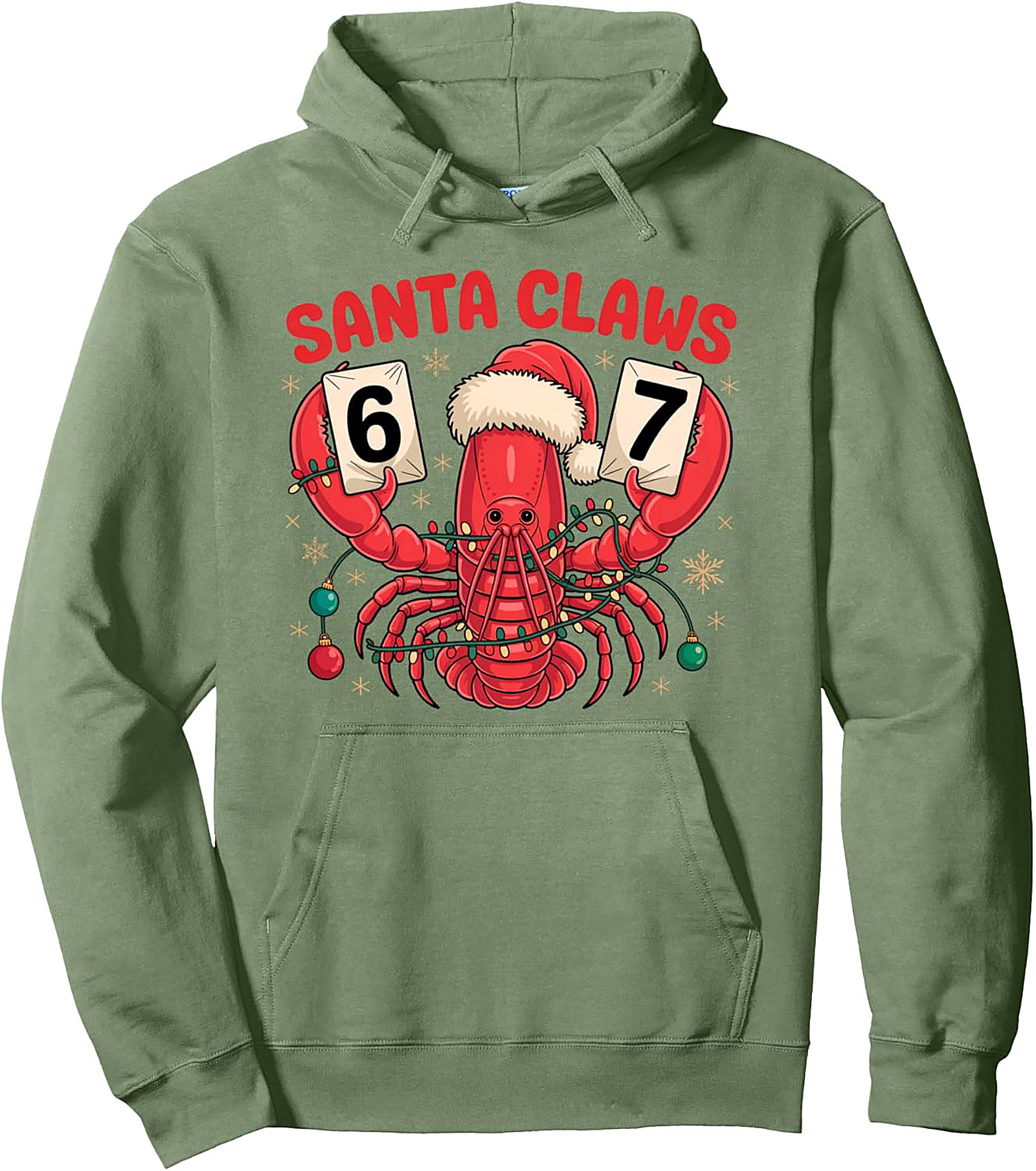 Santa Claws Pullover Hoodie Funny Lobster Christmas Gift