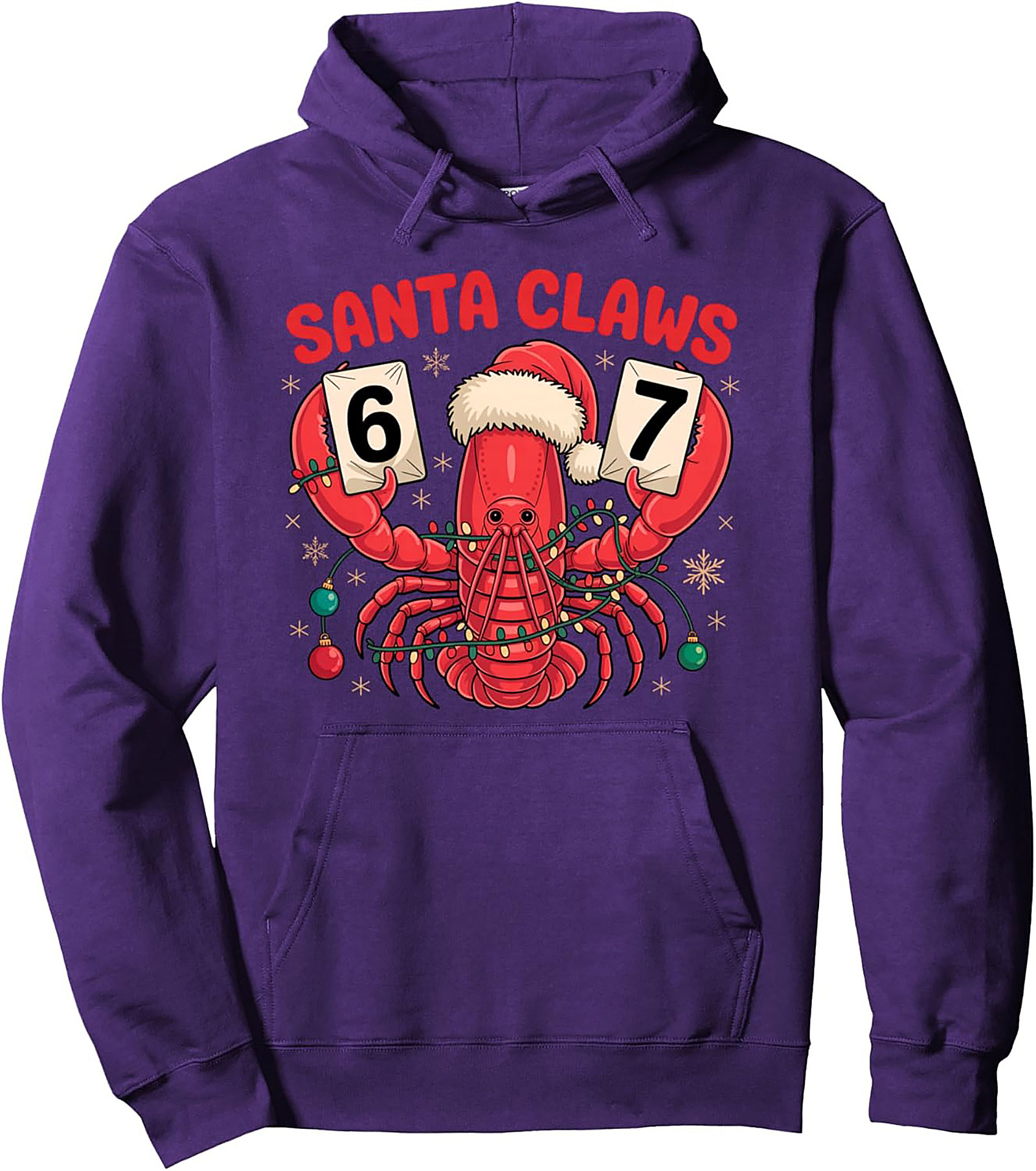 Santa Claws Pullover Hoodie Funny Lobster Christmas Gift