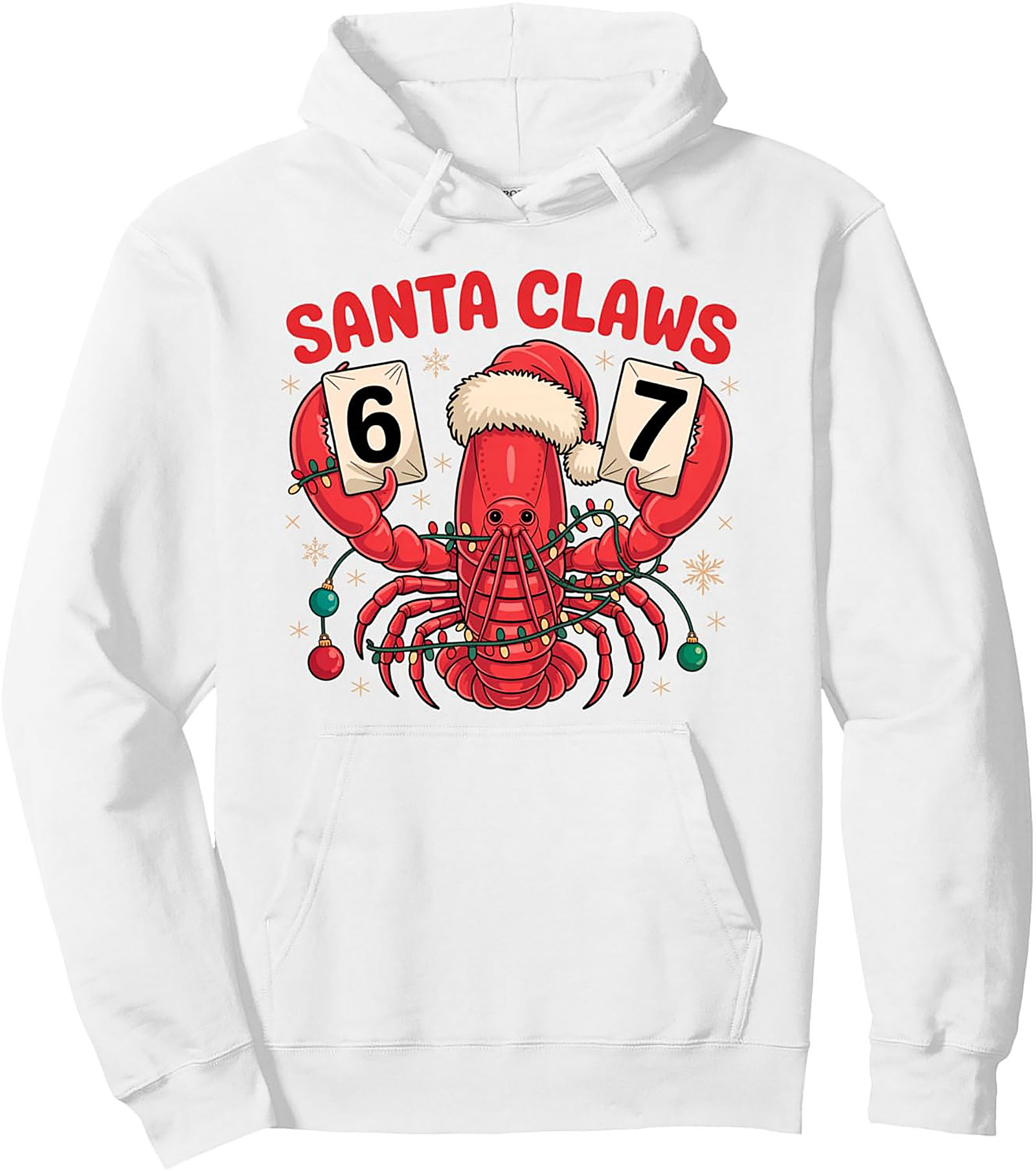 Santa Claws Pullover Hoodie Funny Lobster Christmas Gift