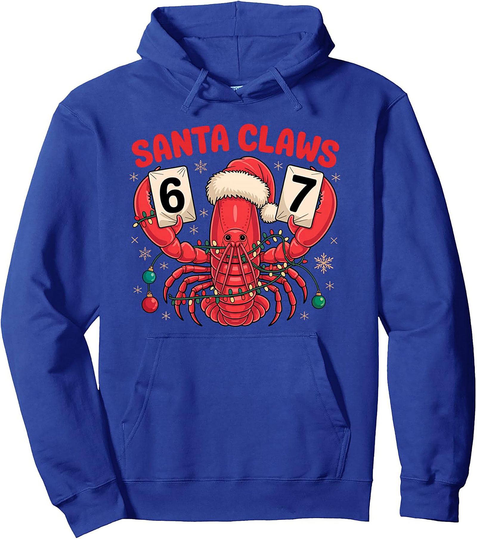 Santa Claws Pullover Hoodie Funny Lobster Christmas Gift