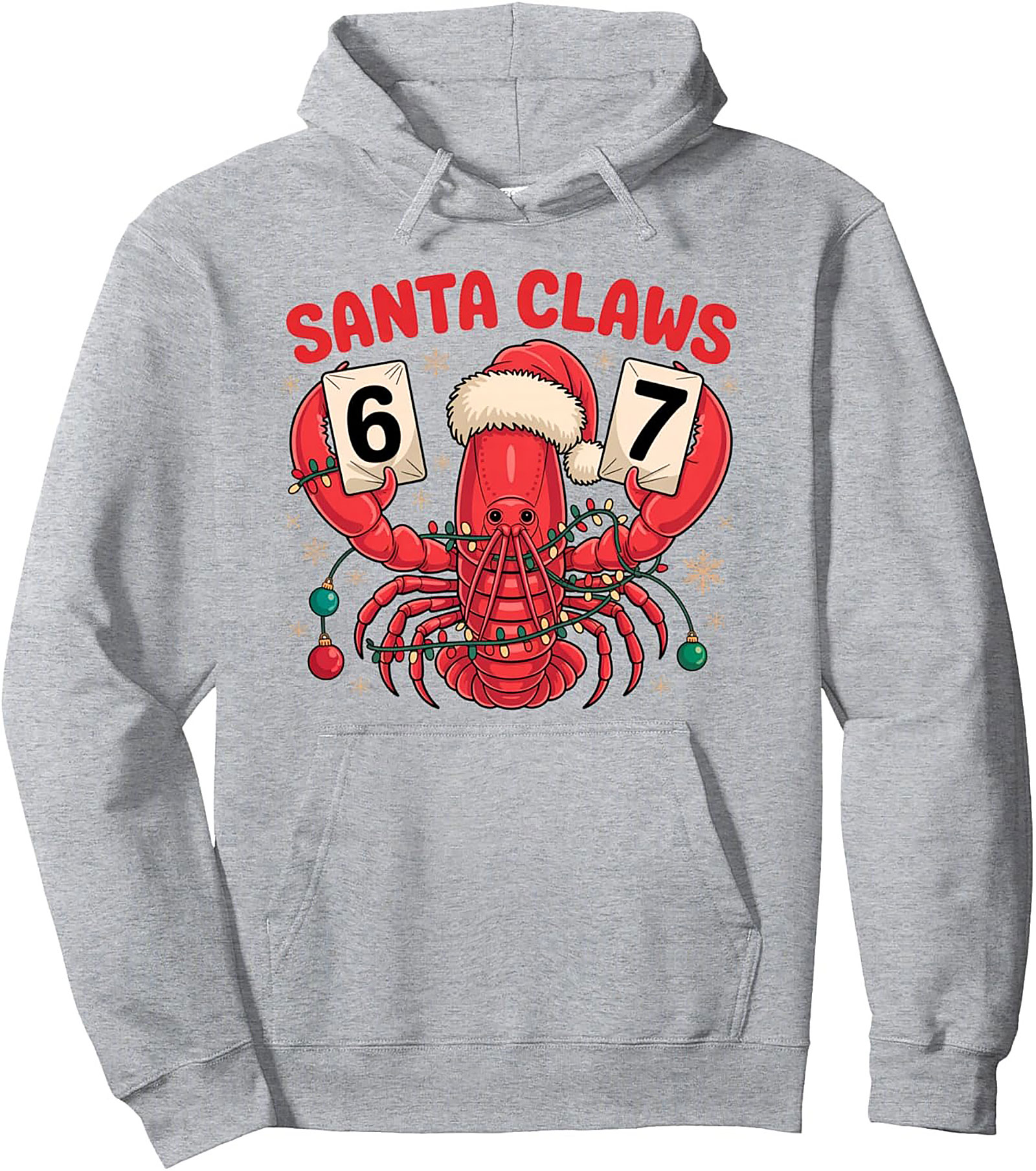 Santa Claws Pullover Hoodie Funny Lobster Christmas Gift