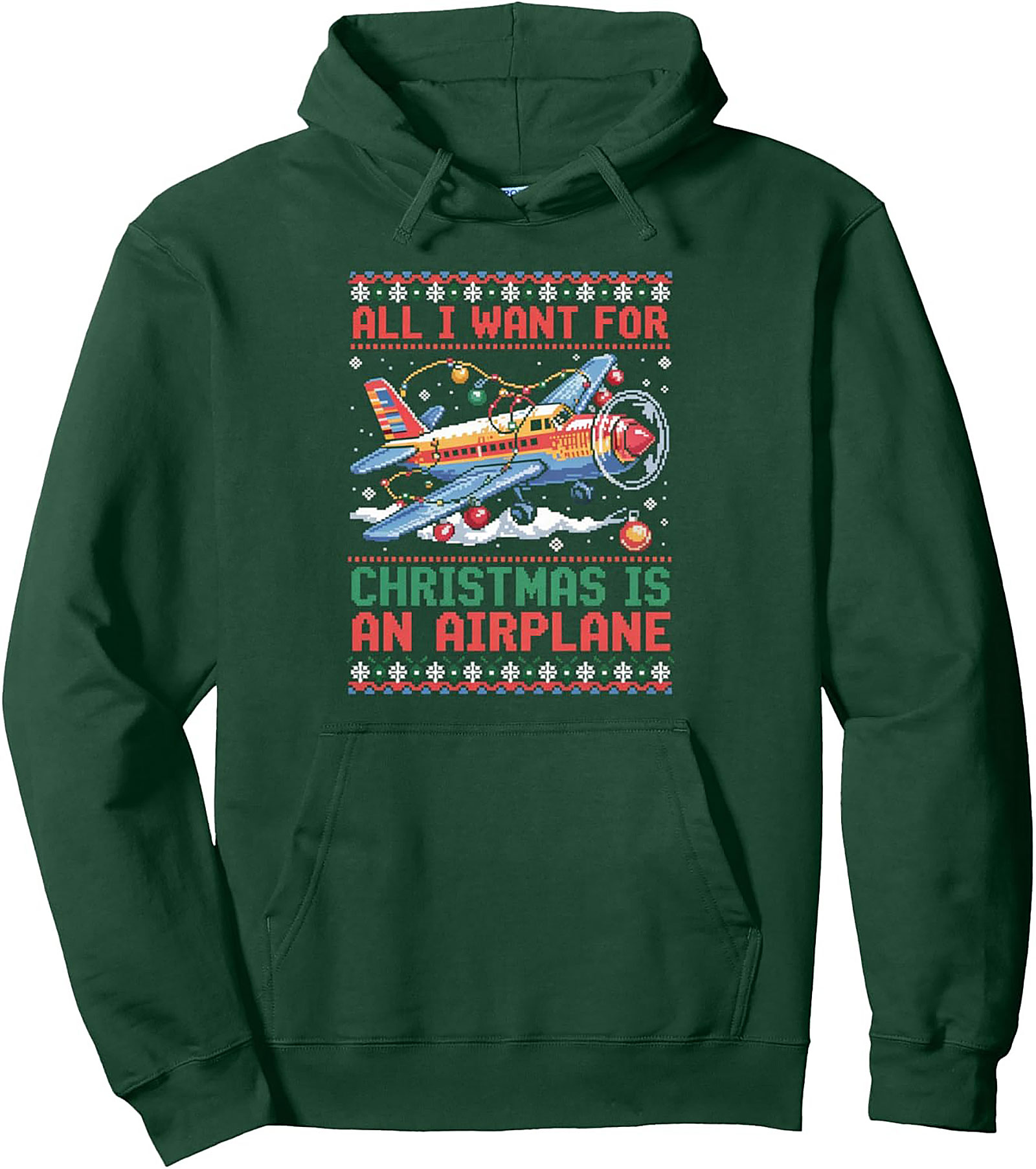  Airplane Christmas Pullover Hoodie