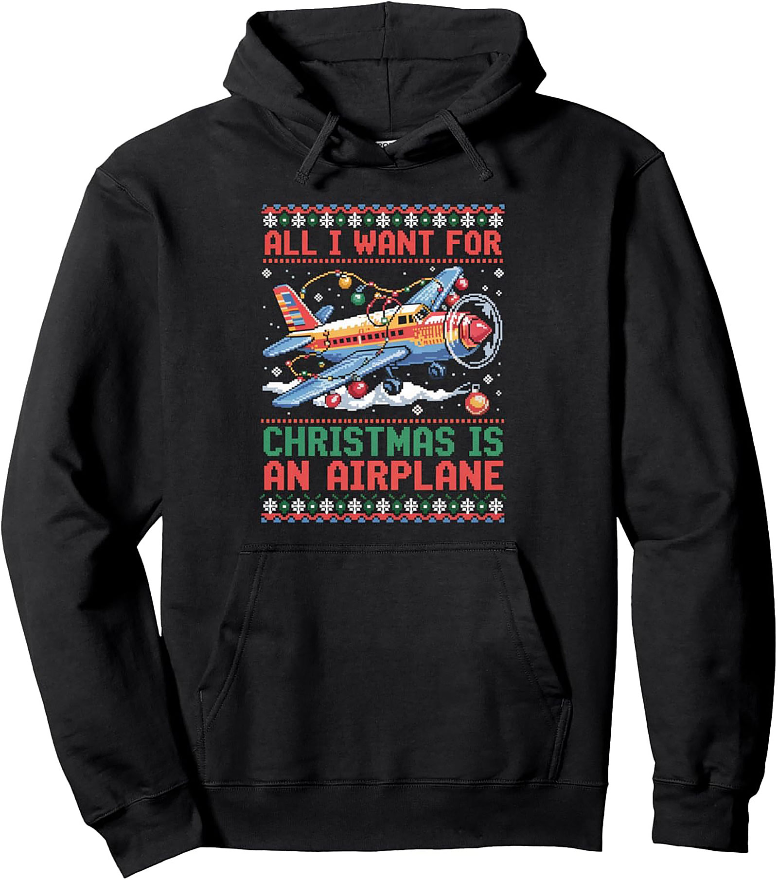 Airplane Christmas Pullover Hoodie