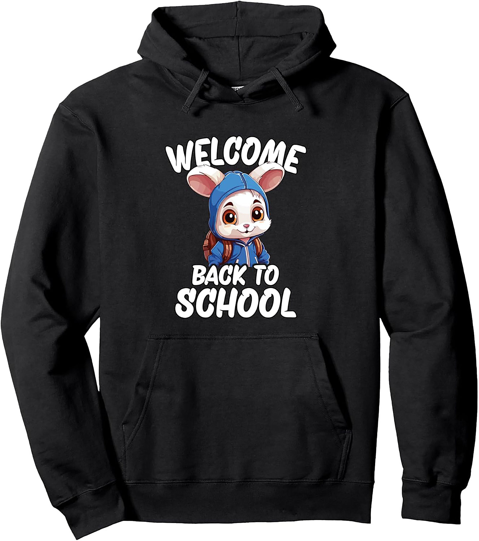 Welcome Back to School Rabbit Graphic Hoodie – Cozy Unisex Pullover
