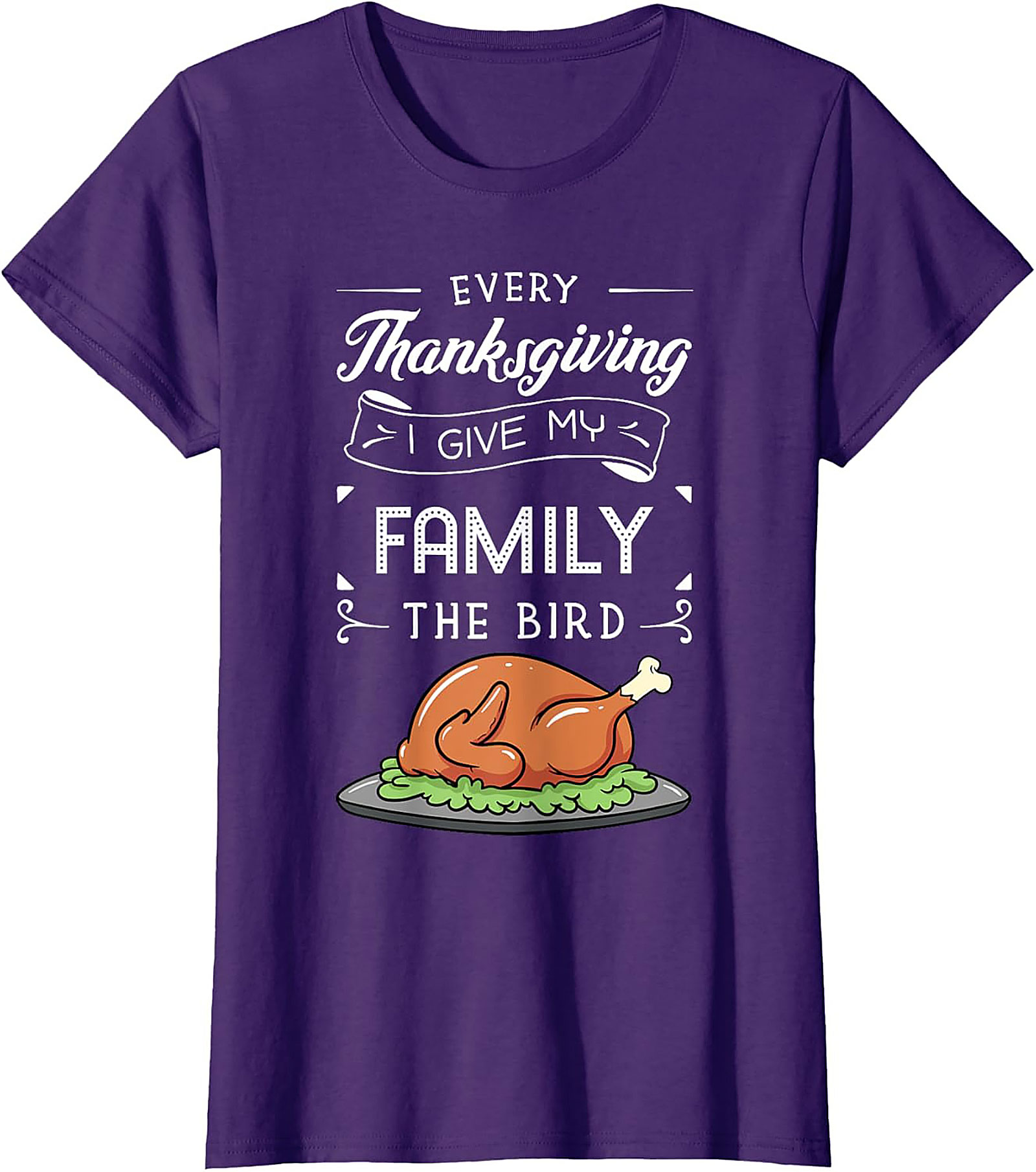 Funny Thanksgiving T-Shirt | I Give My Family The Bird Tee