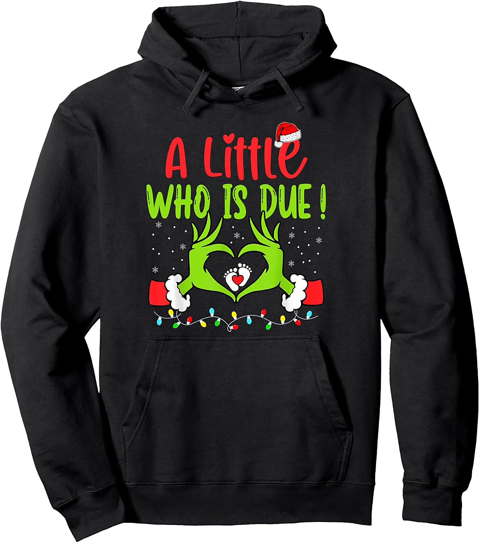 Grinch Pregnancy Announcement Pullover Hoodie Due Date Gift