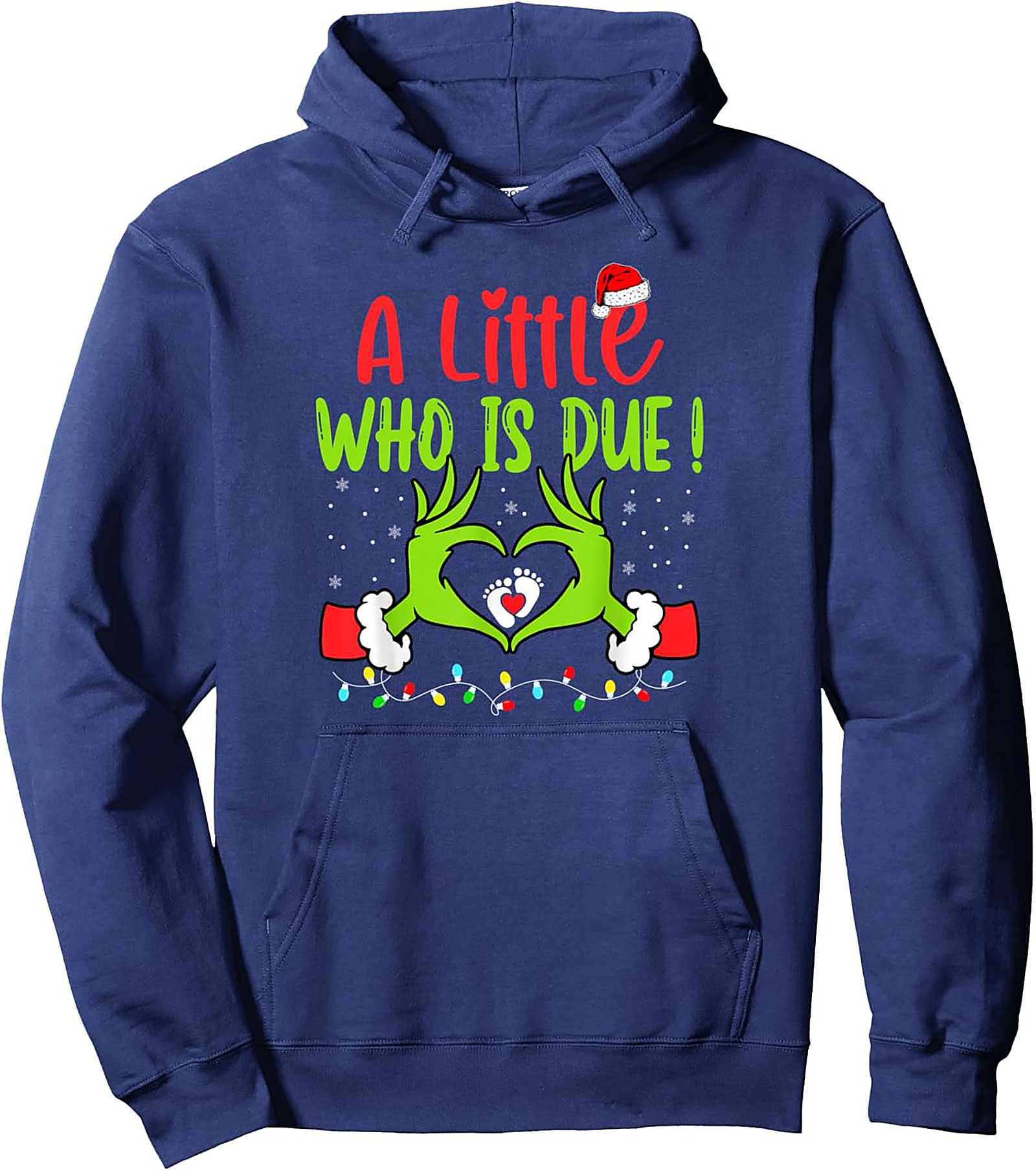 Grinch Pregnancy Announcement Pullover Hoodie  Due Date Gift