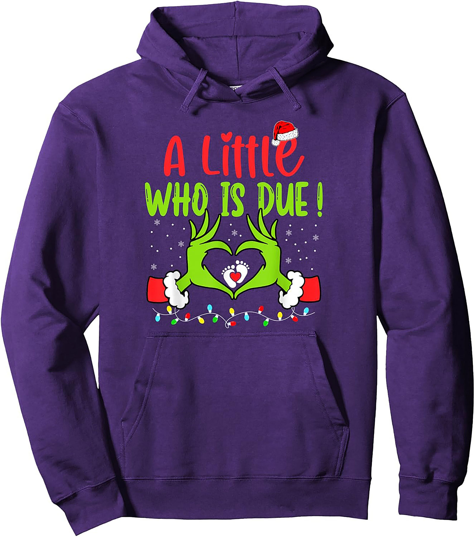 Grinch Pregnancy Announcement Pullover Hoodie  Due Date Gift
