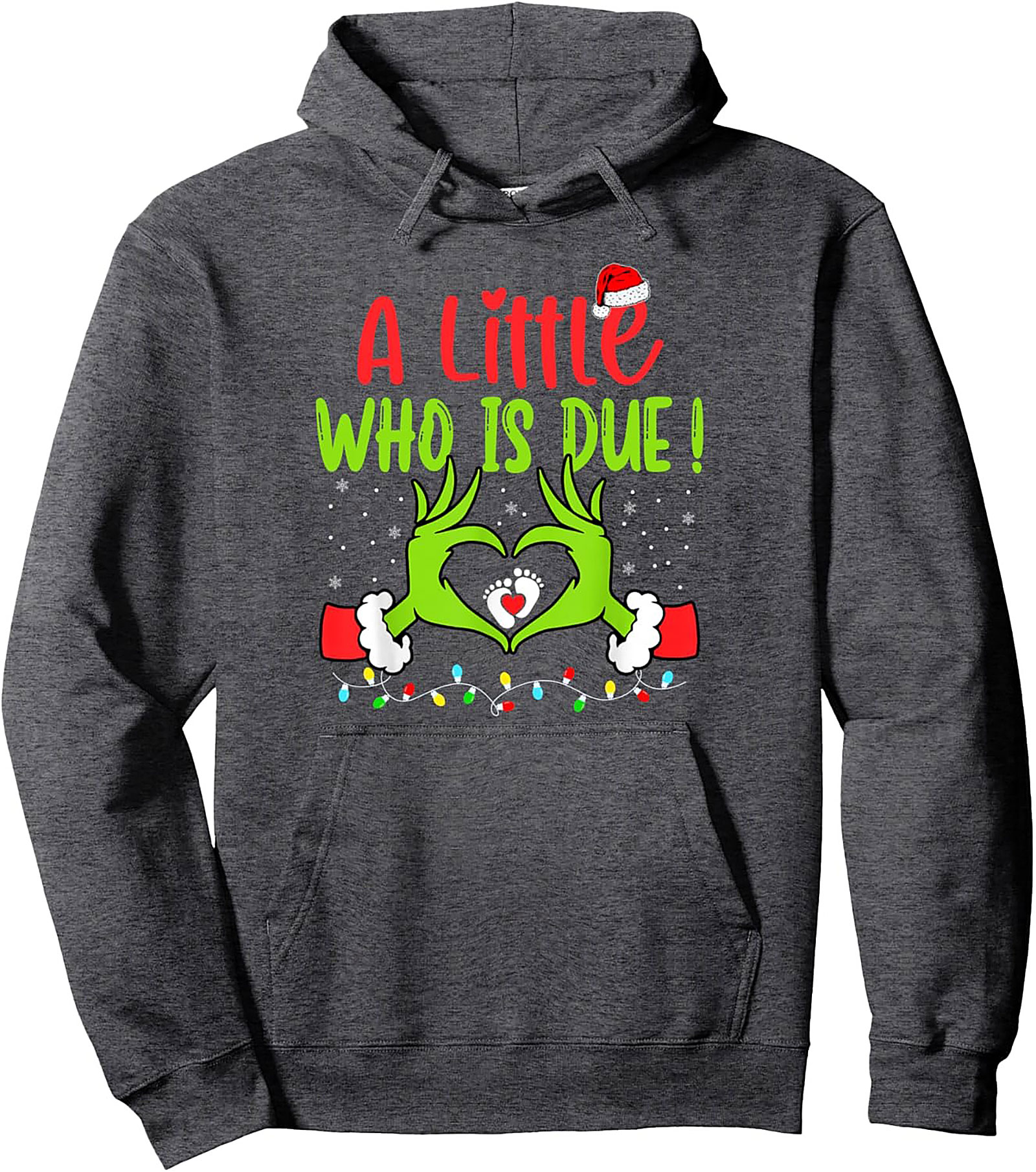 Grinch Pregnancy Announcement Pullover Hoodie  Due Date Gift